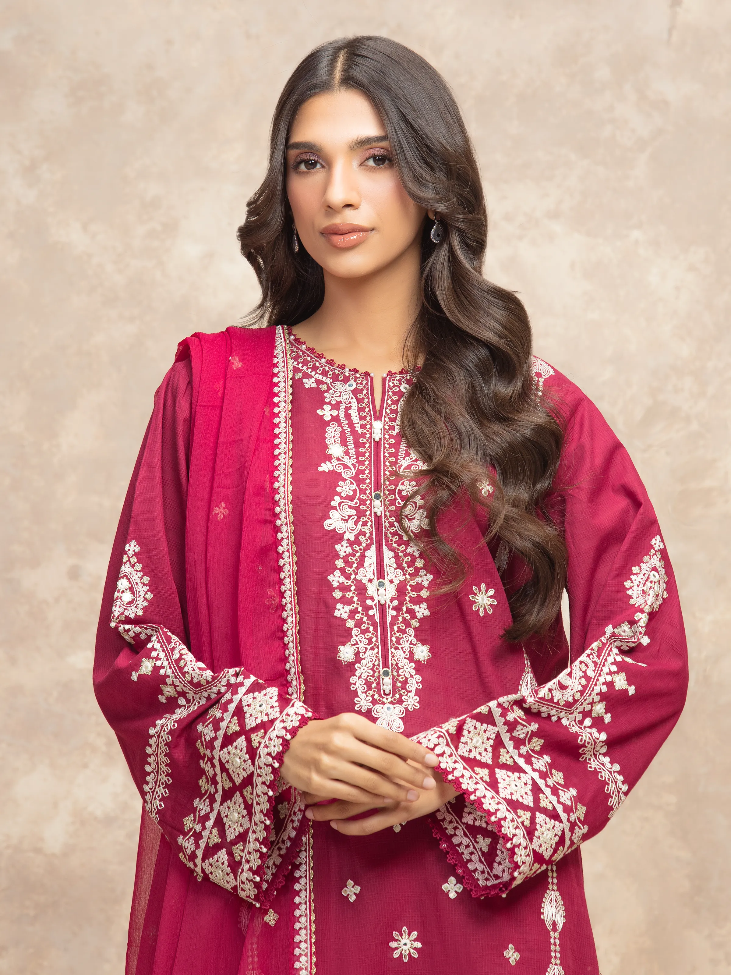 Unstitched Embroidered Lawn Suit - EWU5V1-31706-3P - Image 2
