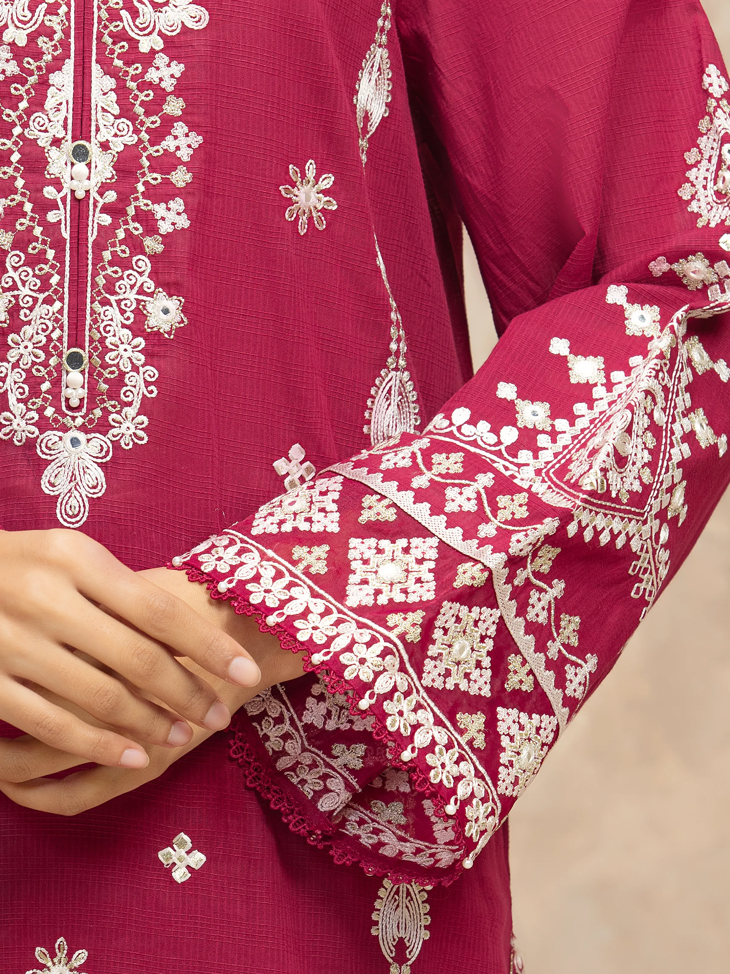 Unstitched Embroidered Lawn Suit - EWU5V1-31706-3P - Image 4