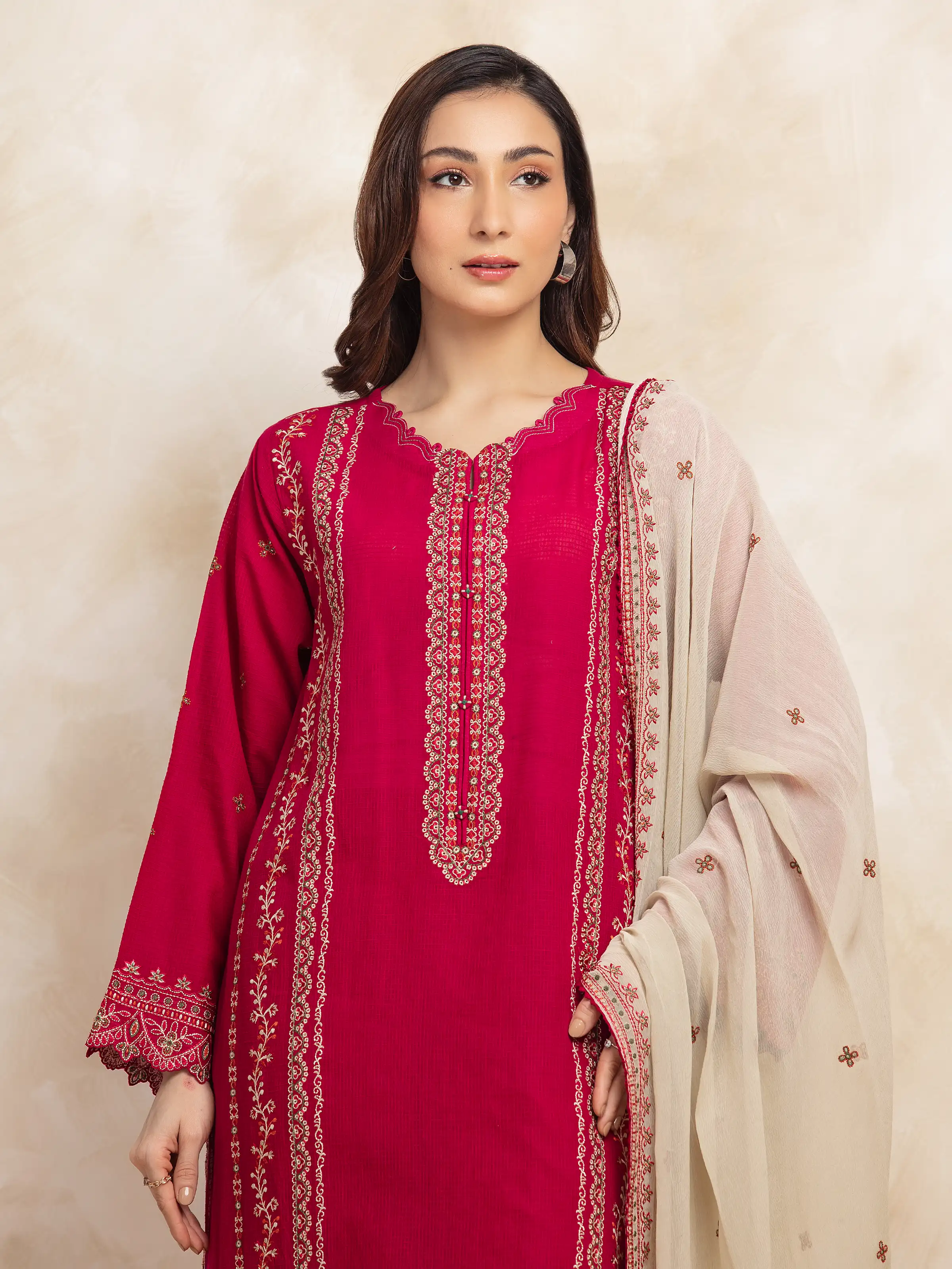 Unstitched Embroidered Lawn Suit - EWU5V1-31238-3P - Image 4