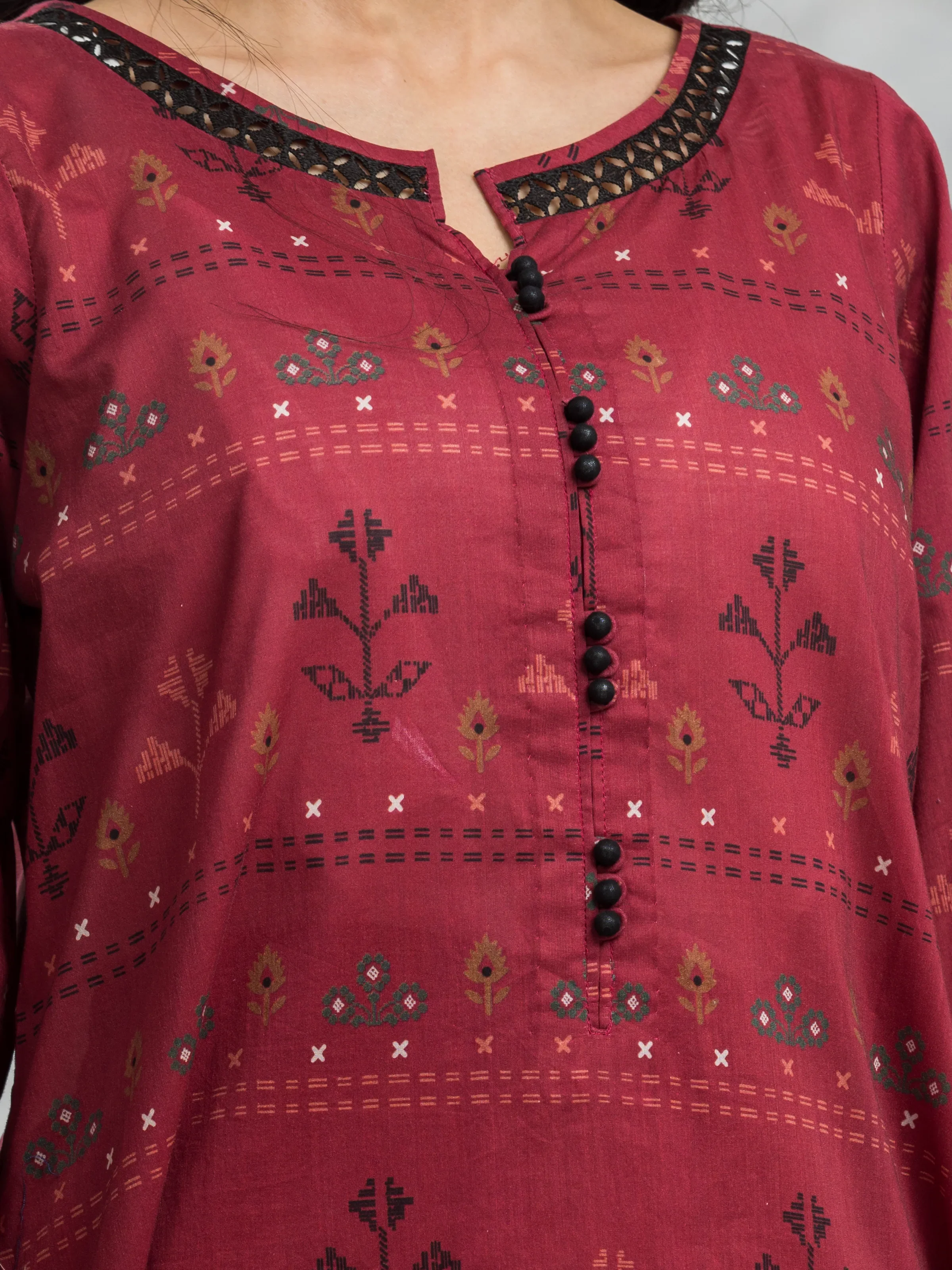 Unstitched Printed Cambric Shirt - EWU24A2-27185S - Image 2