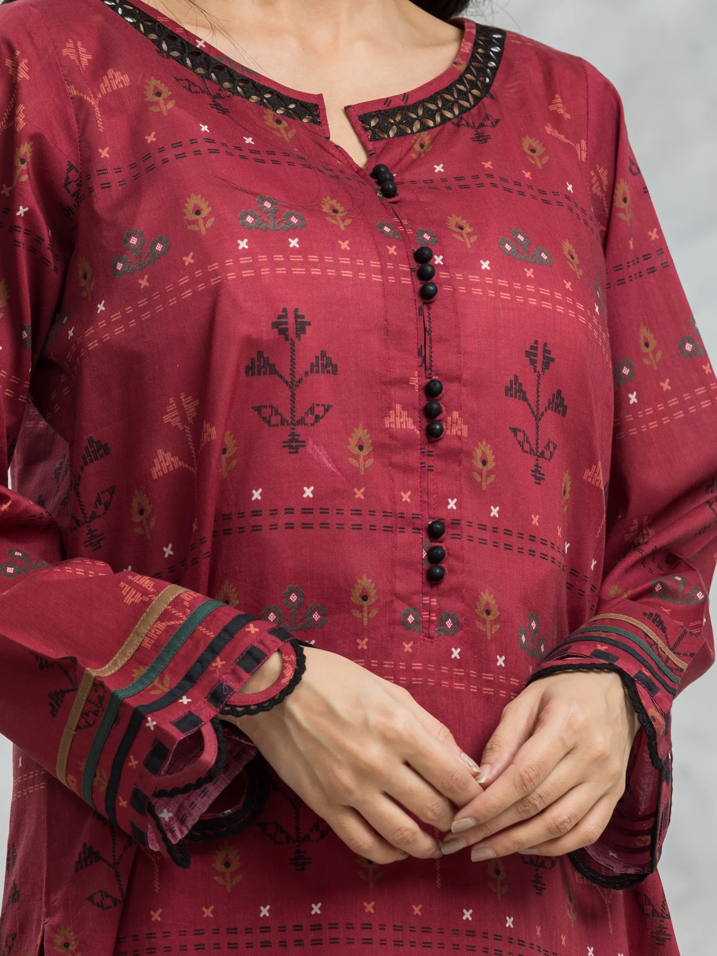 Unstitched Printed Cambric Shirt - EWU24A2-27185S - Image 3