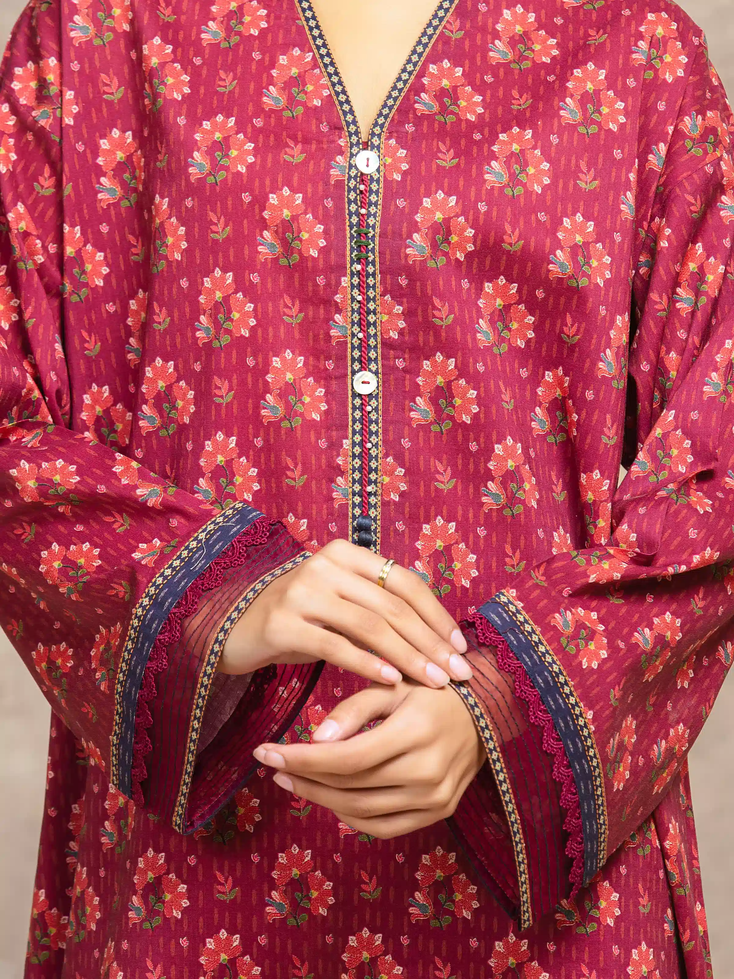 Unstitched Printed Khaddar Suit - EWU5M3-039-3P - Image 3