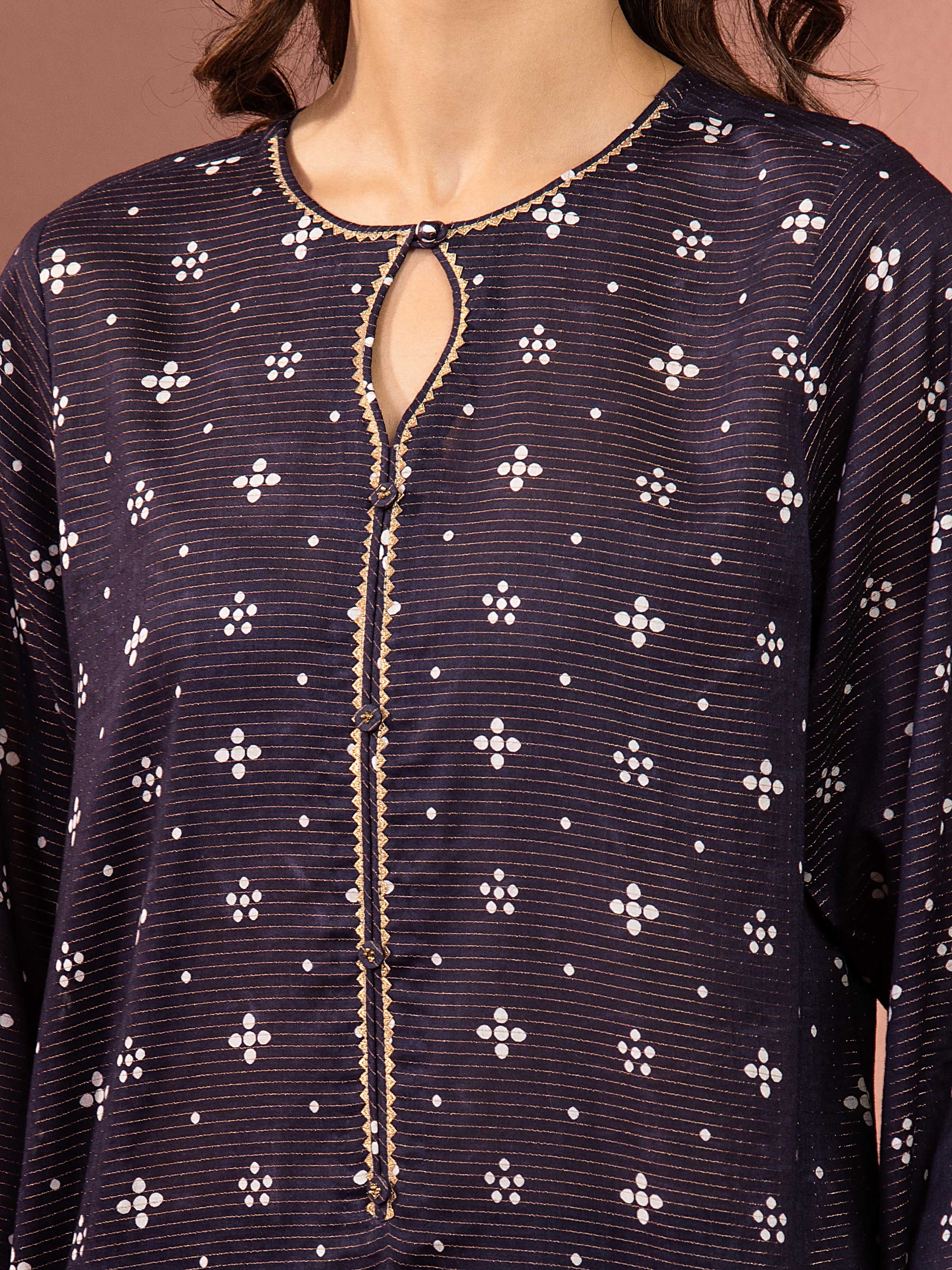 Unstitched Printed Zari Lawn Suit - EWU5M6-016-3P - Image 3