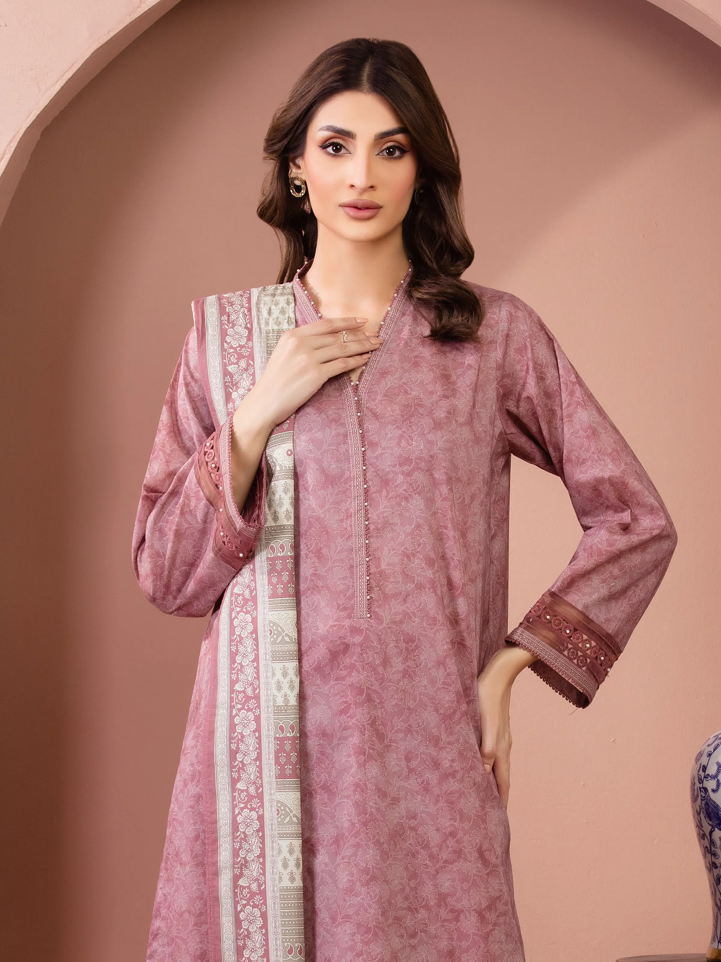 Unstitched Printed Lawn Suit - EWU5A1-35637-3P - Image 2