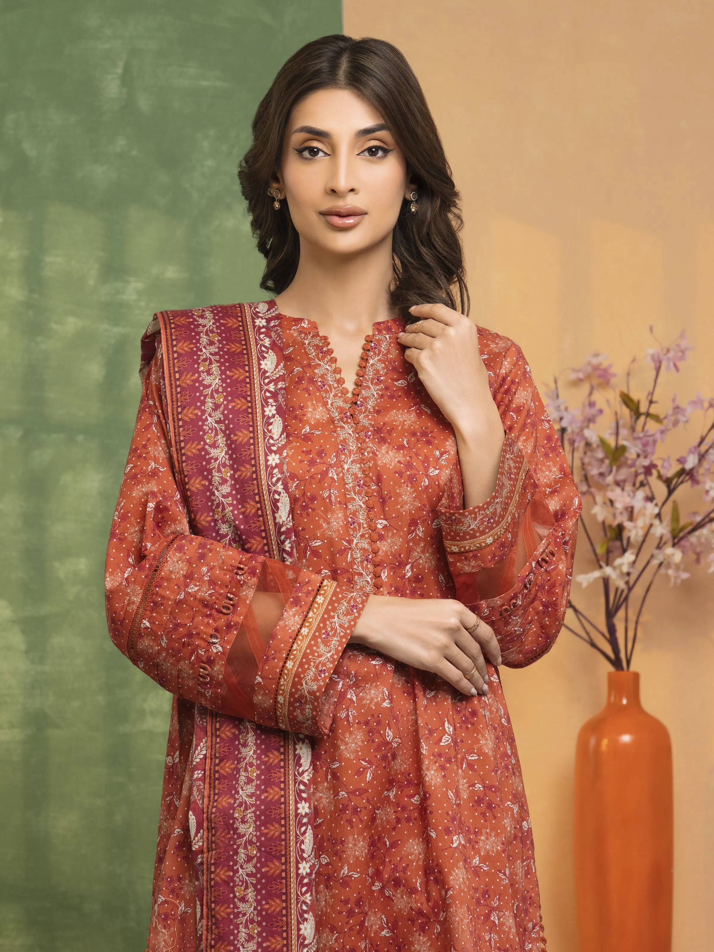 Unstitched Printed Lawn Suit - EWU5A1-35646-3P - Image 2