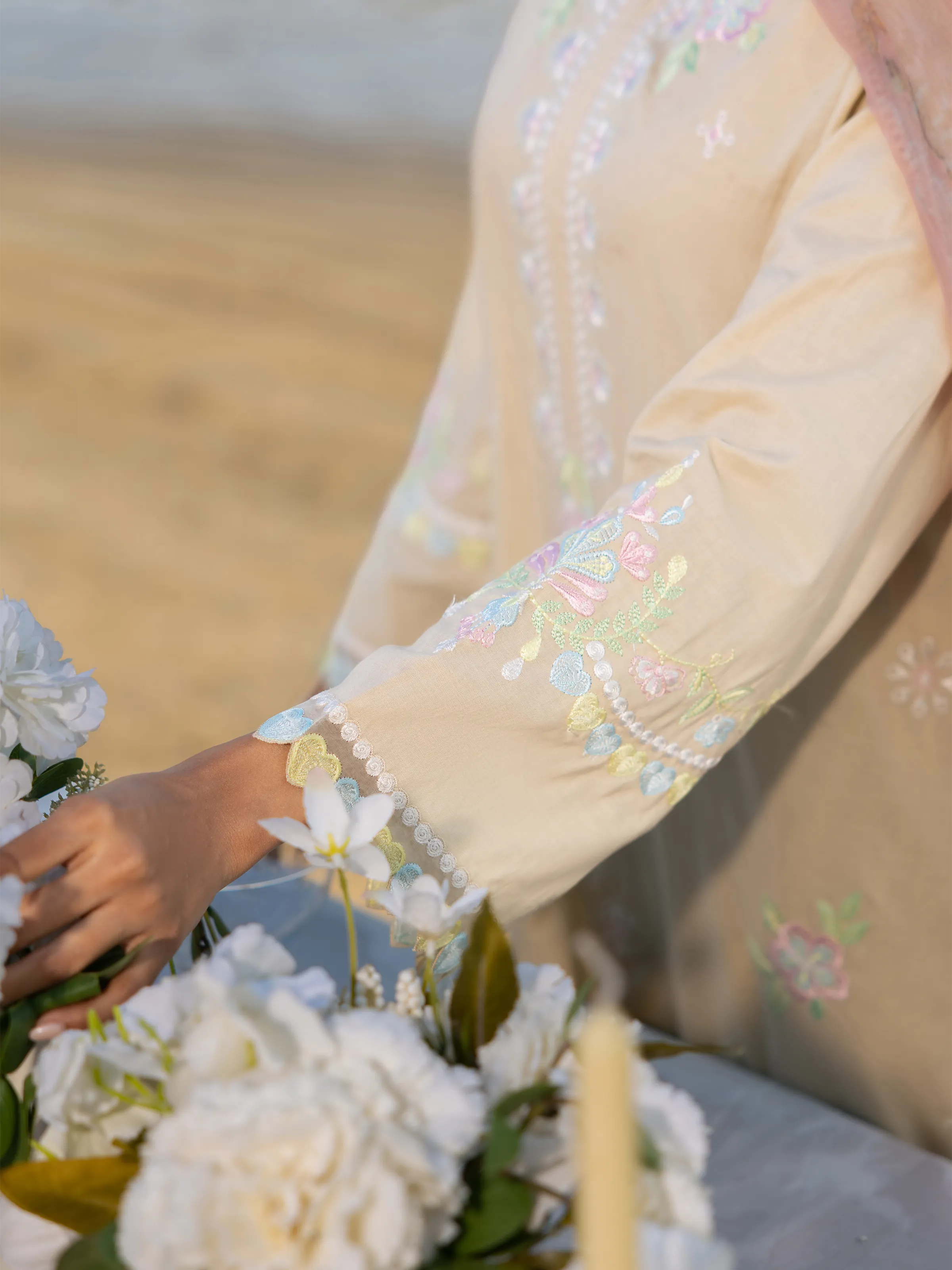 Unstitched Embroidered Cambric Suit - EWU6V2-33446-3P - Image 3