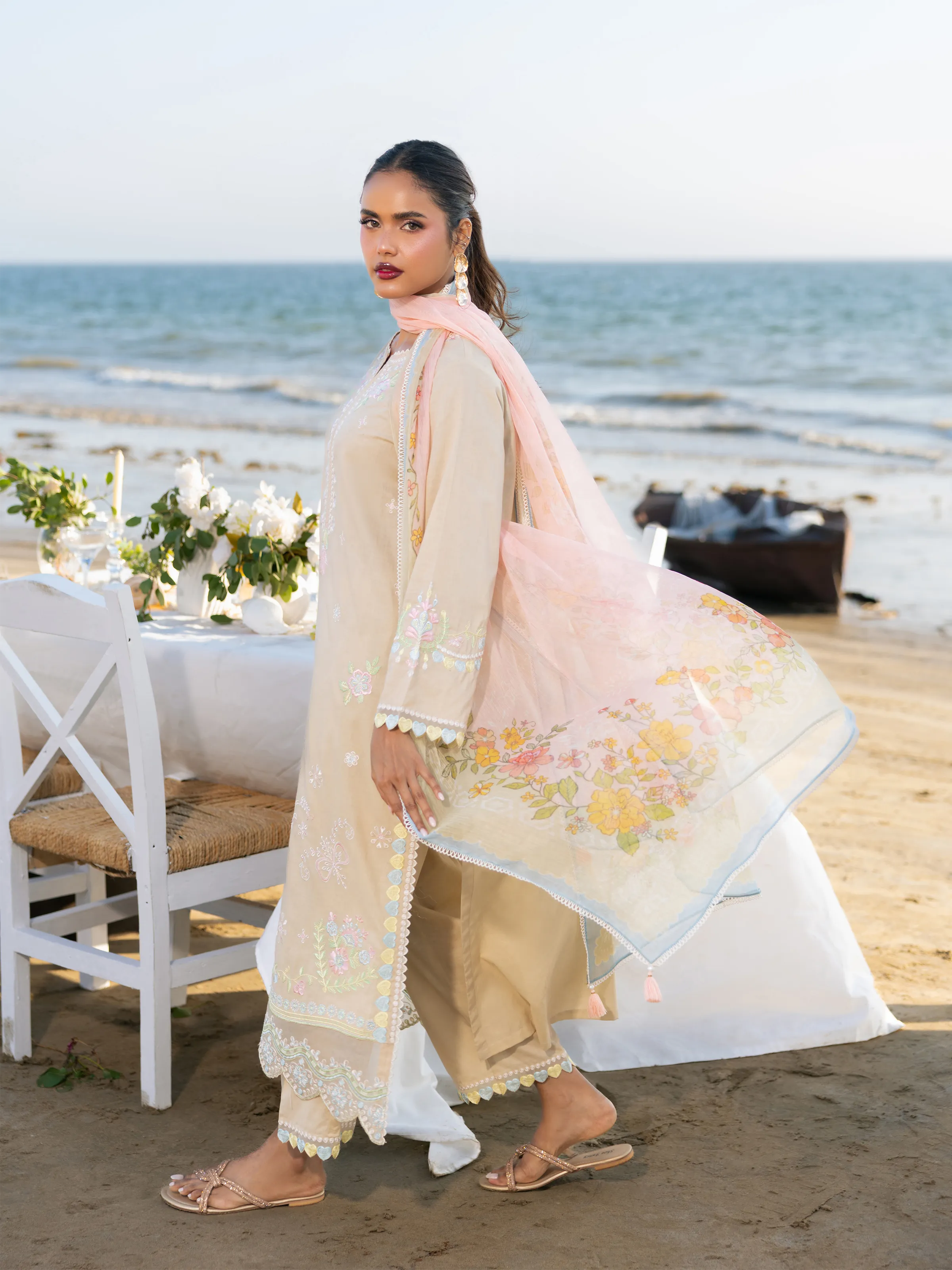 Unstitched Embroidered Cambric Suit - EWU6V2-33446-3P - Image 6