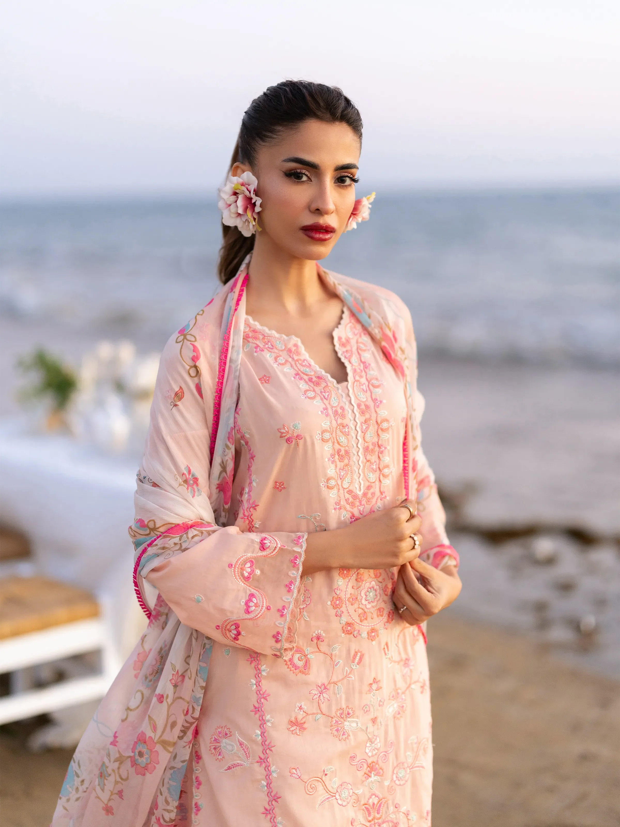 Unstitched Embroidered Cambric Suit - EWU6V2-33447-3P - Image 2