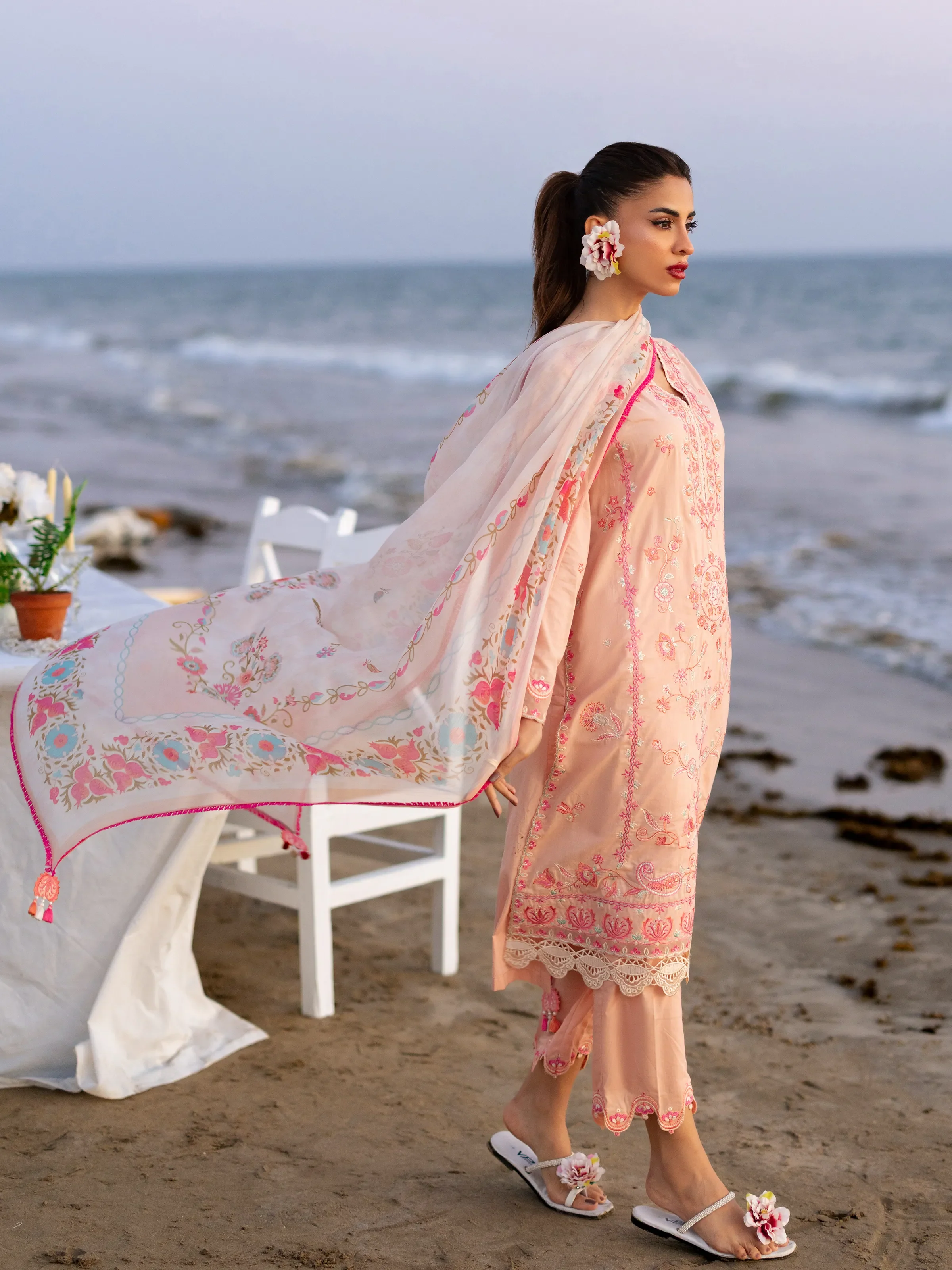 Unstitched Embroidered Cambric Suit - EWU6V2-33447-3P - Image 5