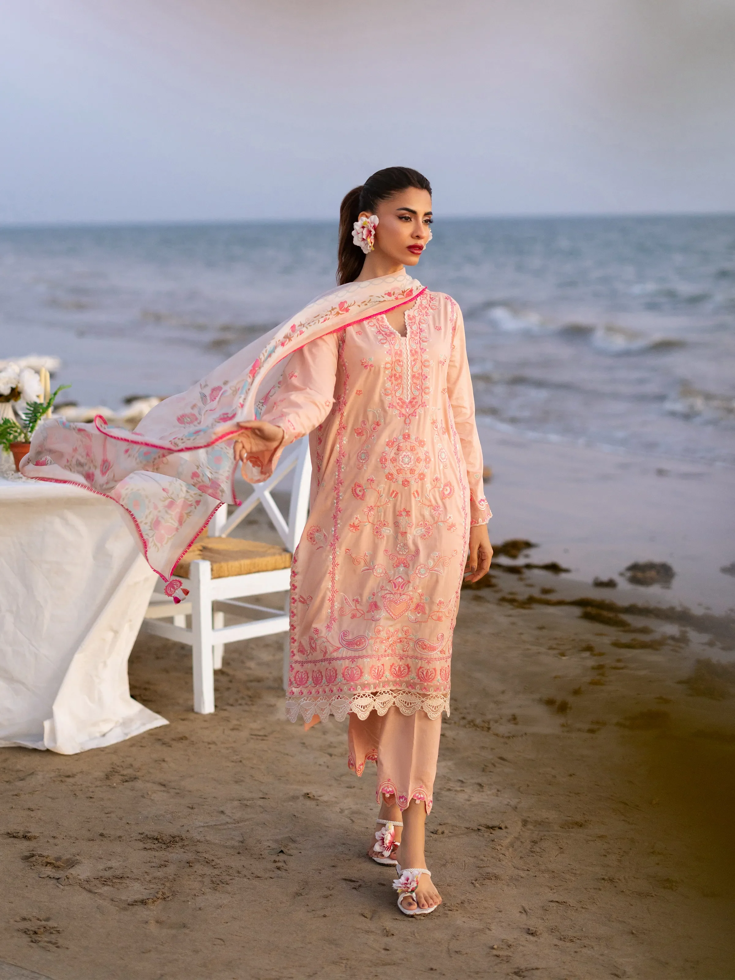 Unstitched Embroidered Cambric Suit - EWU6V2-33447-3P - Image 6