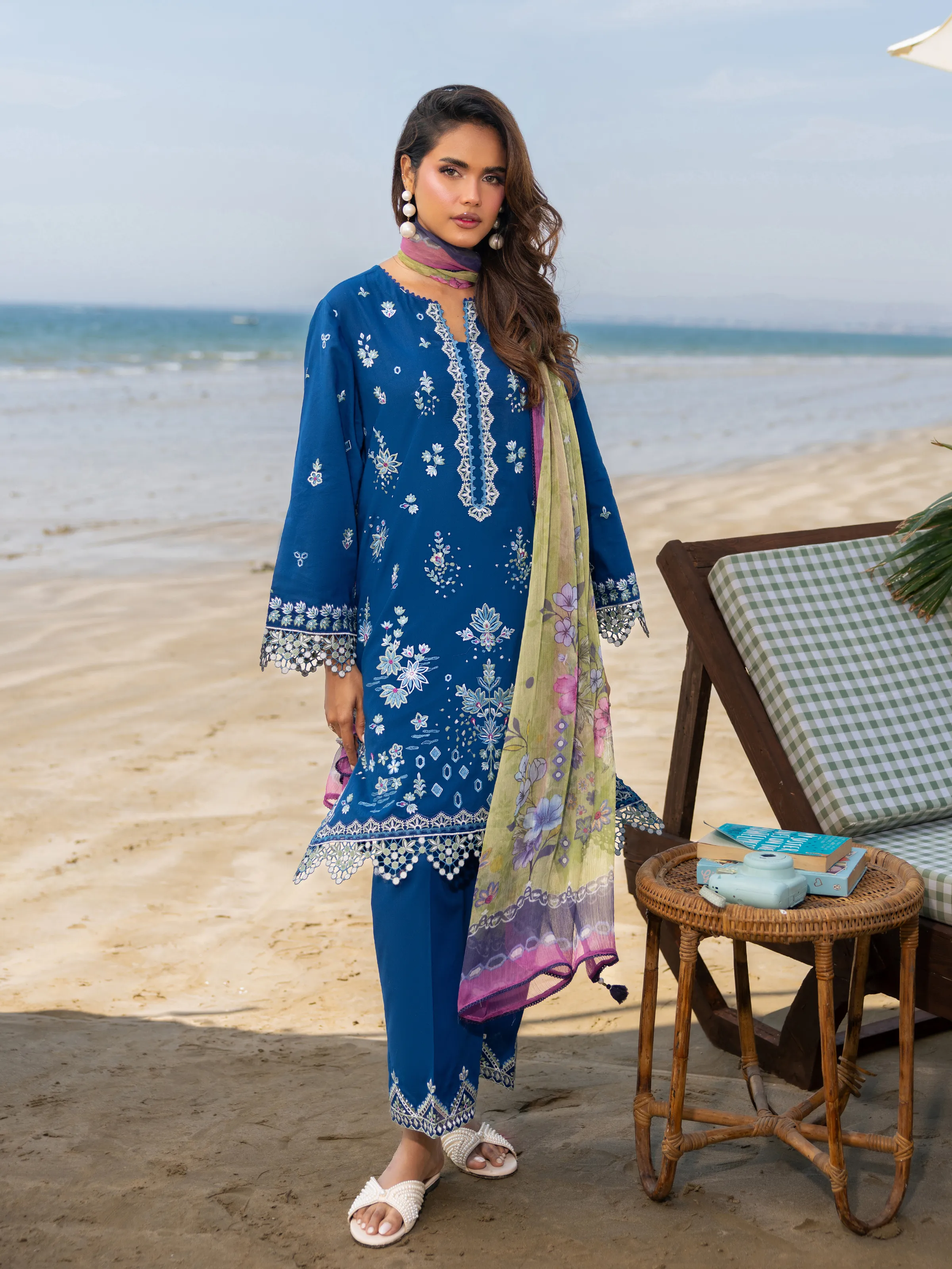 Unstitched Embroidered Cambric Suit - EWU6V2-33448-3P - Image 3