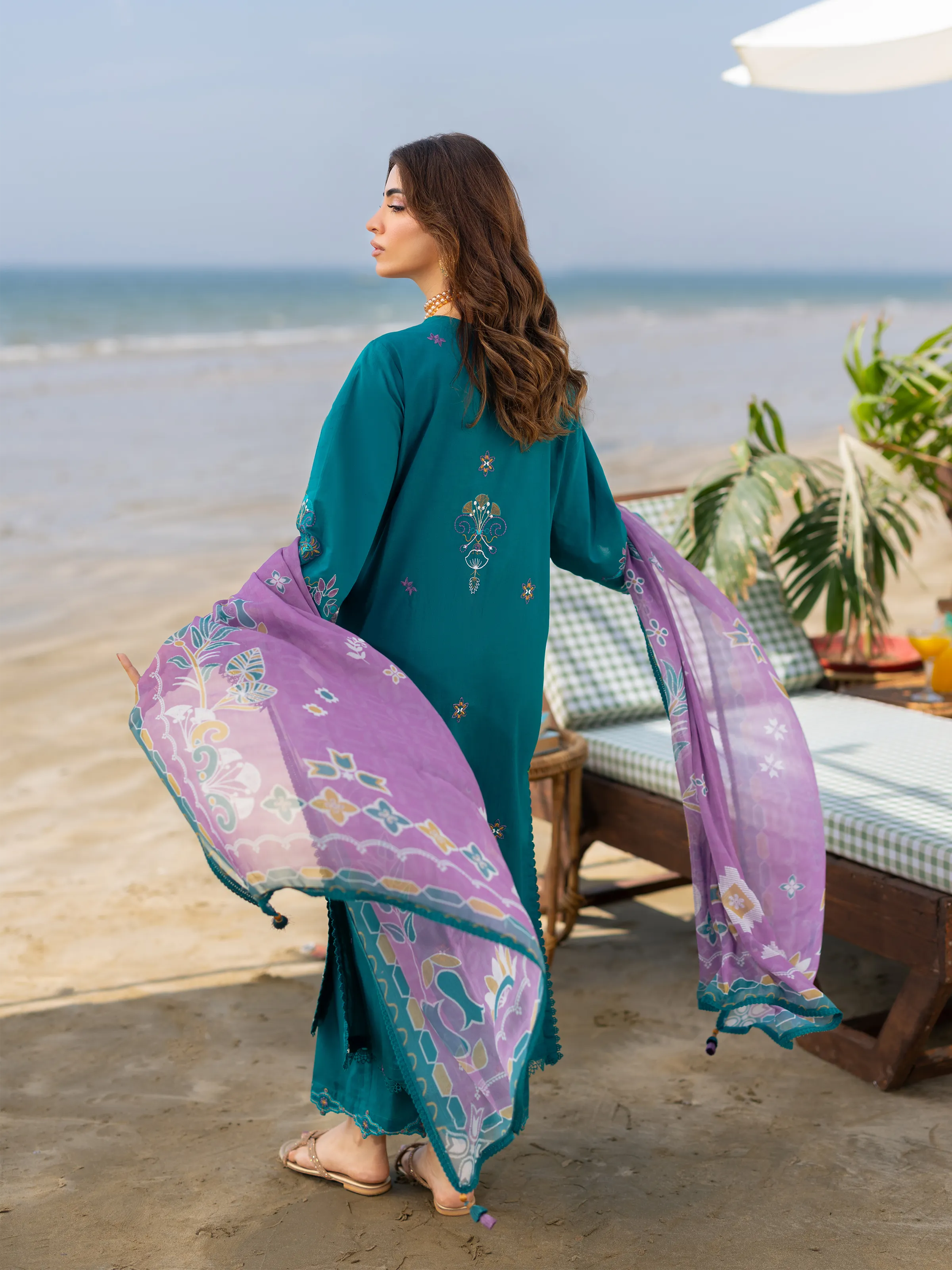 Unstitched Embroidered Cambric Suit - EWU6V2-33450-3P - Image 6