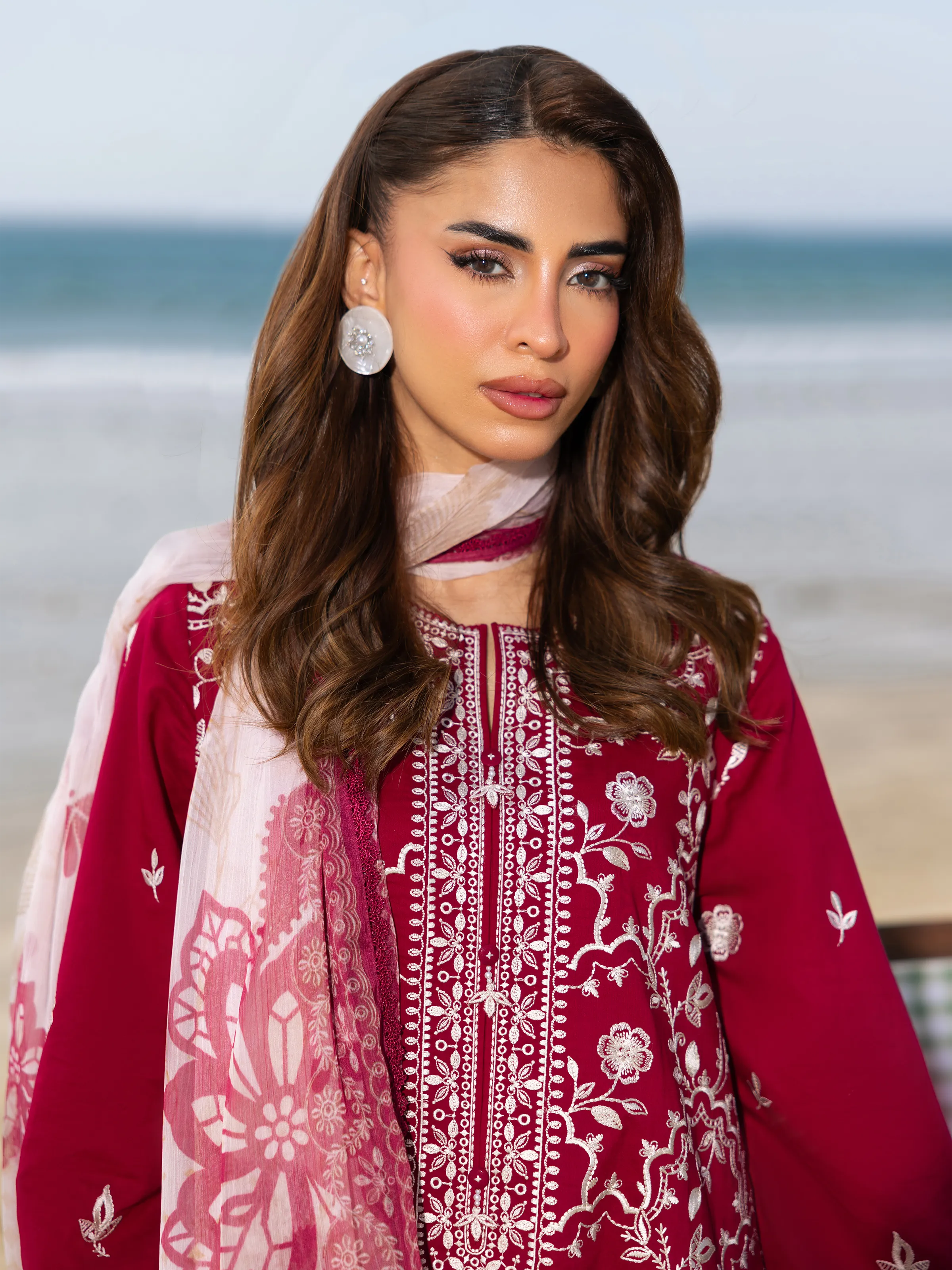 Unstitched Embroidered Cambric Suit - EWU6V2-33452-3P - Image 2