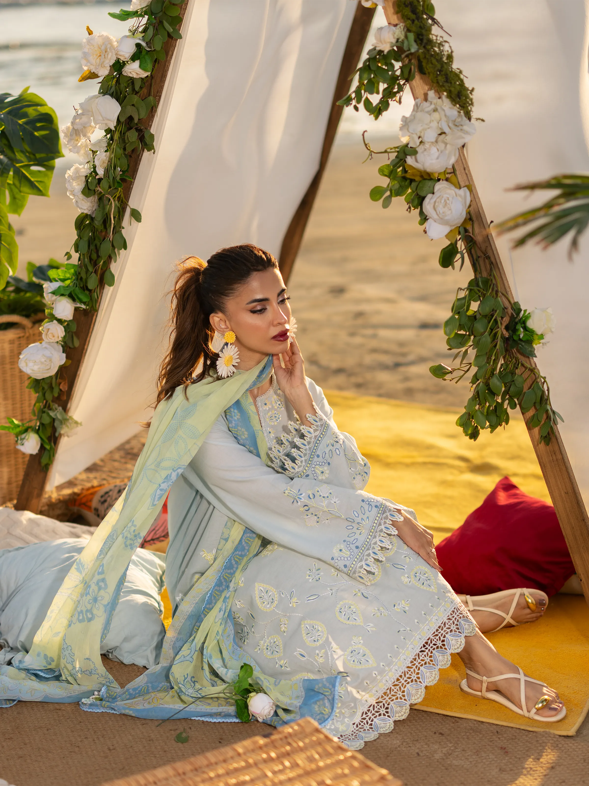 Unstitched Embroidered Cambric Suit - EWU6V2-33454-3P - Image 5