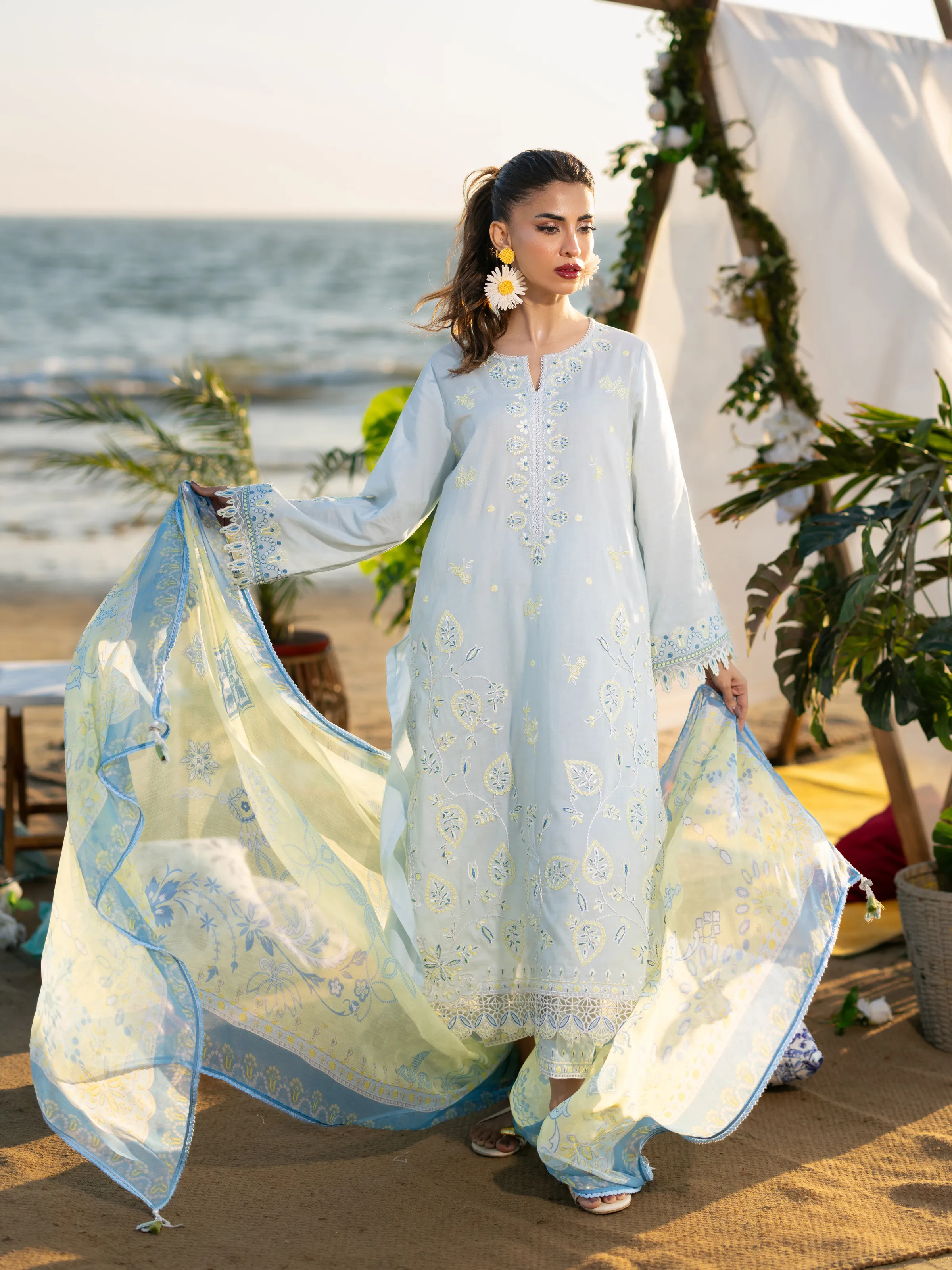 Unstitched Embroidered Cambric Suit - EWU6V2-33454-3P - Image 6