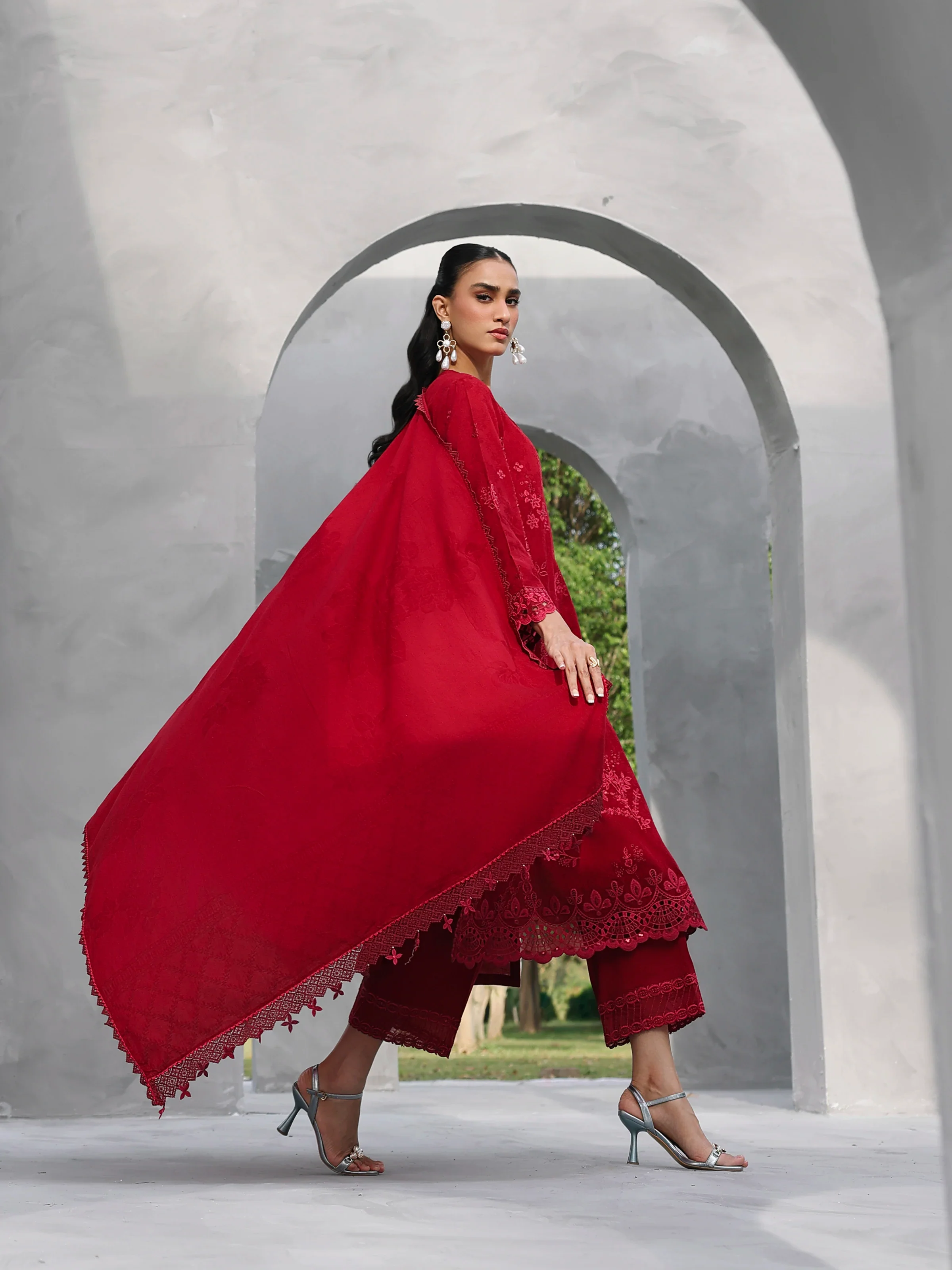 Unstitched Embroidered Jacquard Suit - EWU6V3-33465-3P - Image 6
