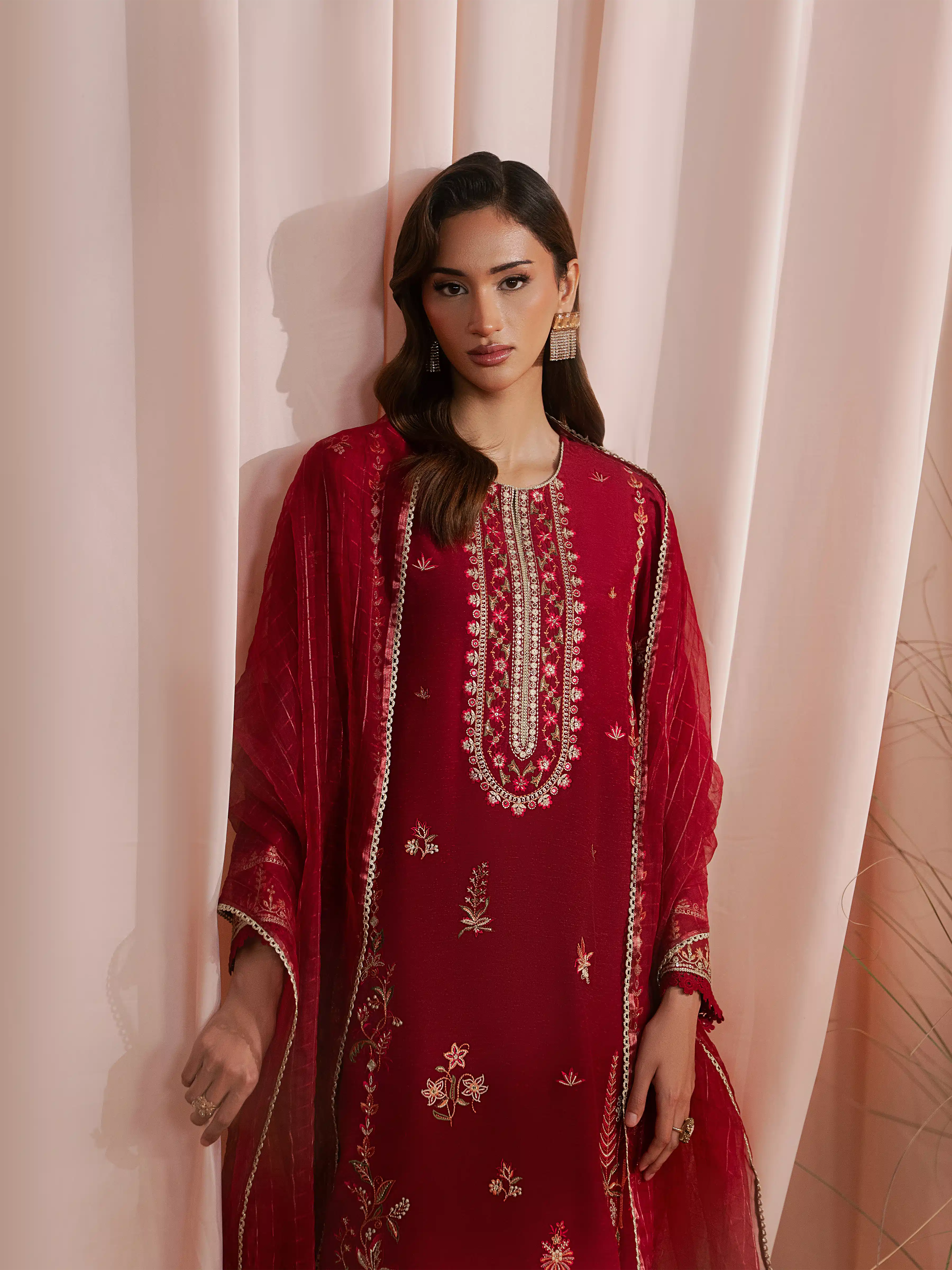Unstitched Embroidered Karandi Suit - EWU6V22-32091-3P - Image 2