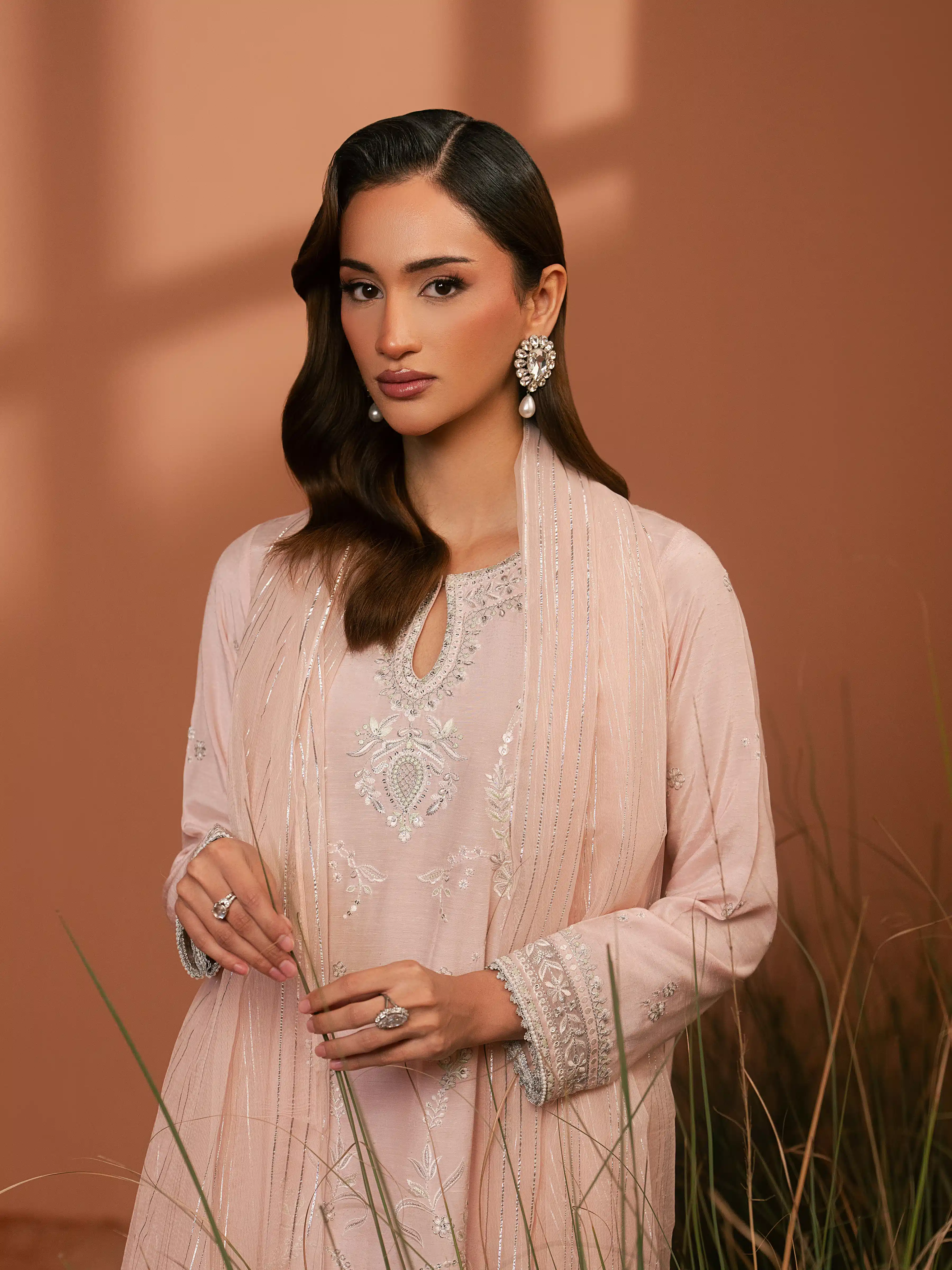 Unstitched Embroidered Karandi Suit - EWU6V22-32092-3P - Image 2