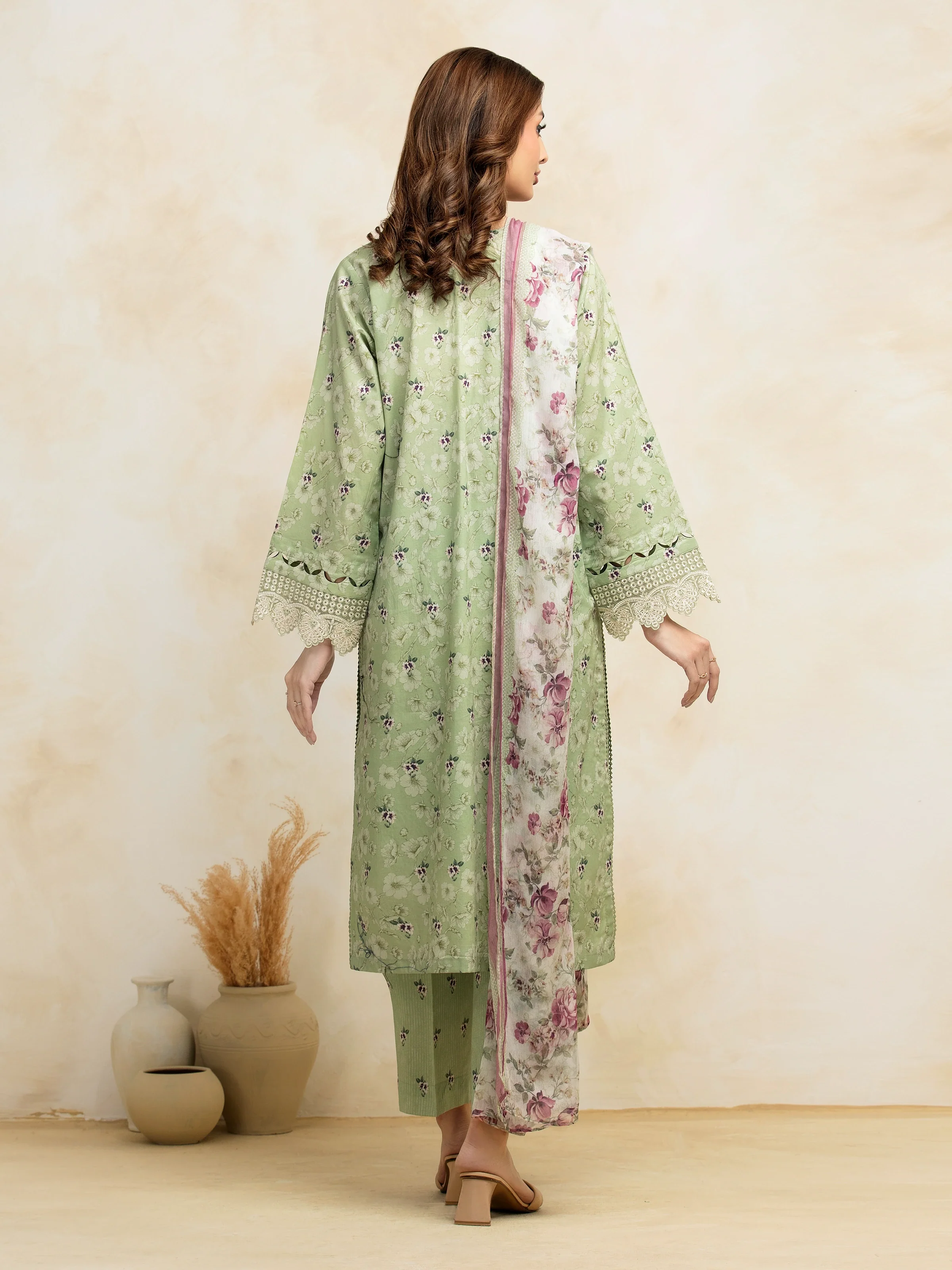 Unstitched Embroidered Lawn Suit - EWU5V1-31094-3P - Image 6