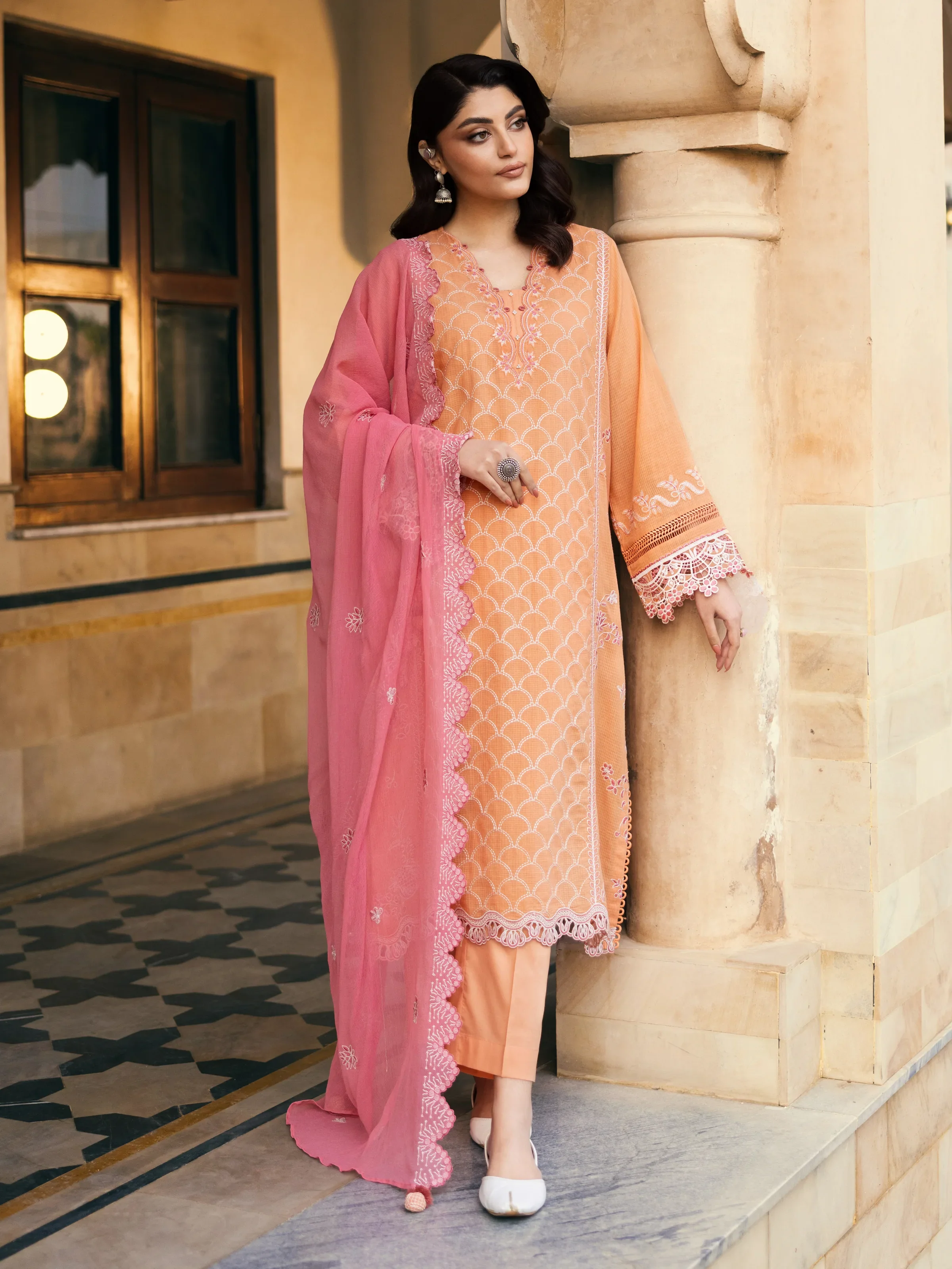 Unstitched Embroidered Lawn Suit - EWU5V1-31244-3P