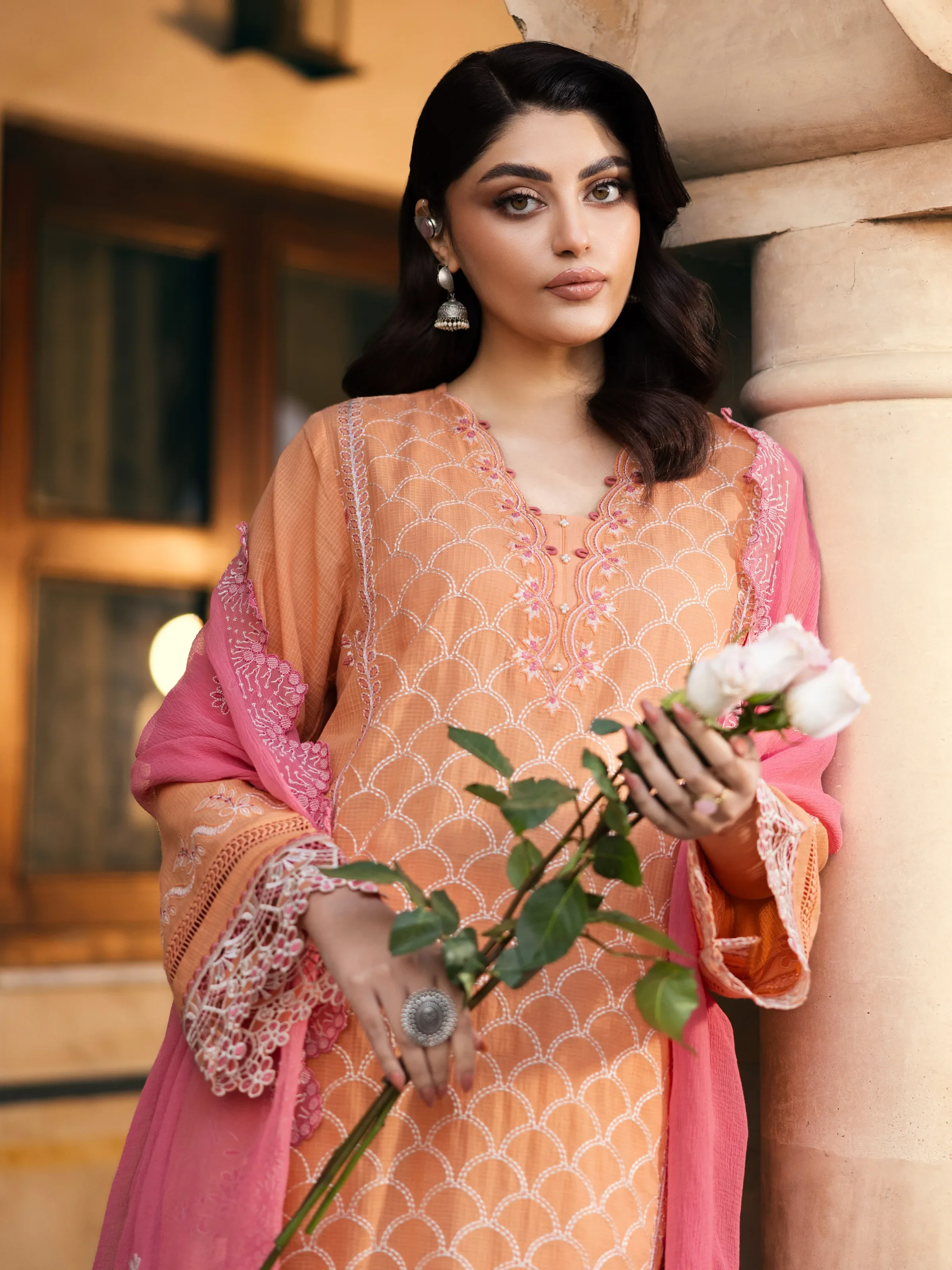 Unstitched Embroidered Lawn Suit - EWU5V1-31244-3P - Image 3