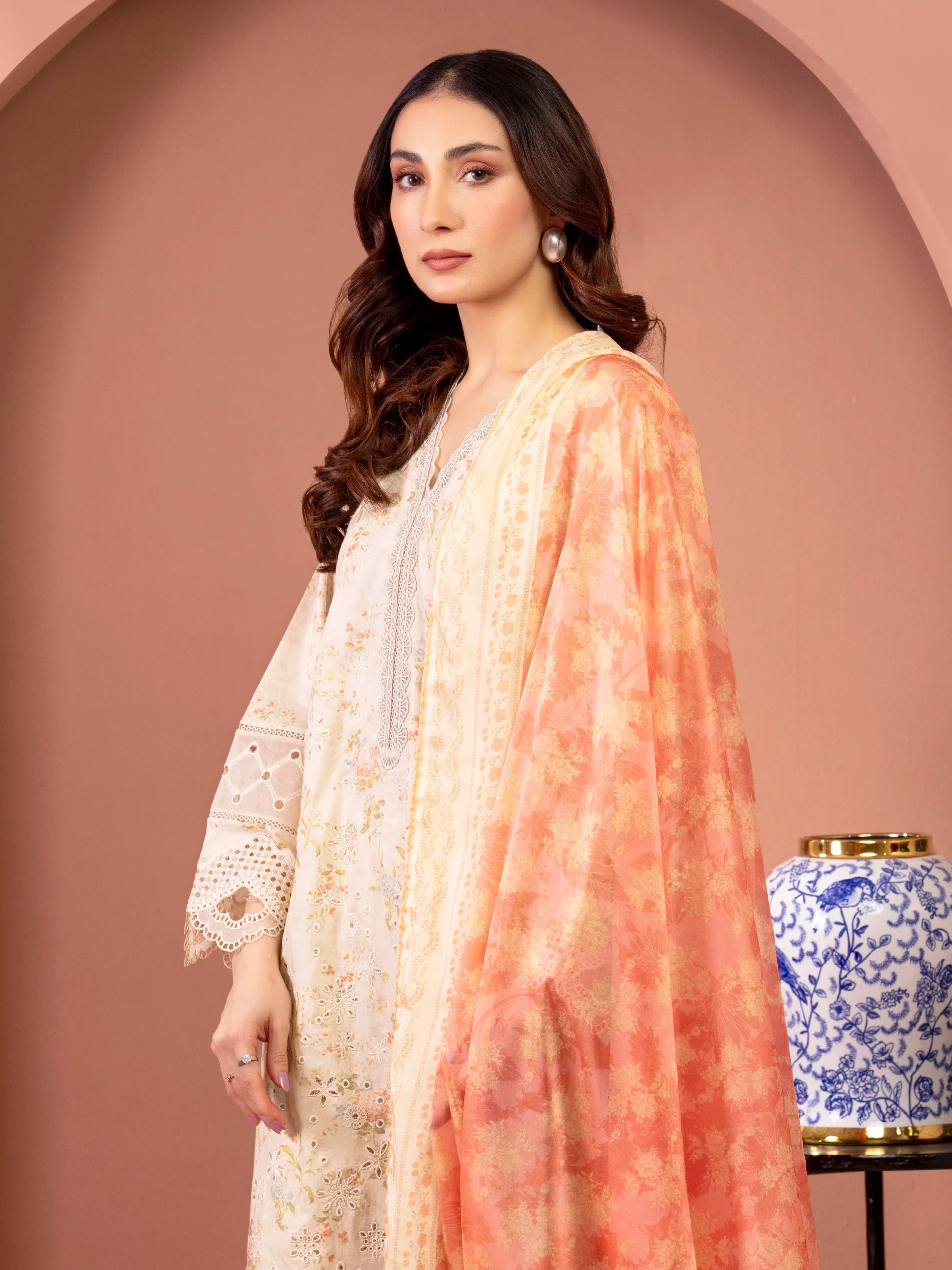 Unstitched Embroidered Lawn Suit - EWU5V1-31437-3P - Image 2