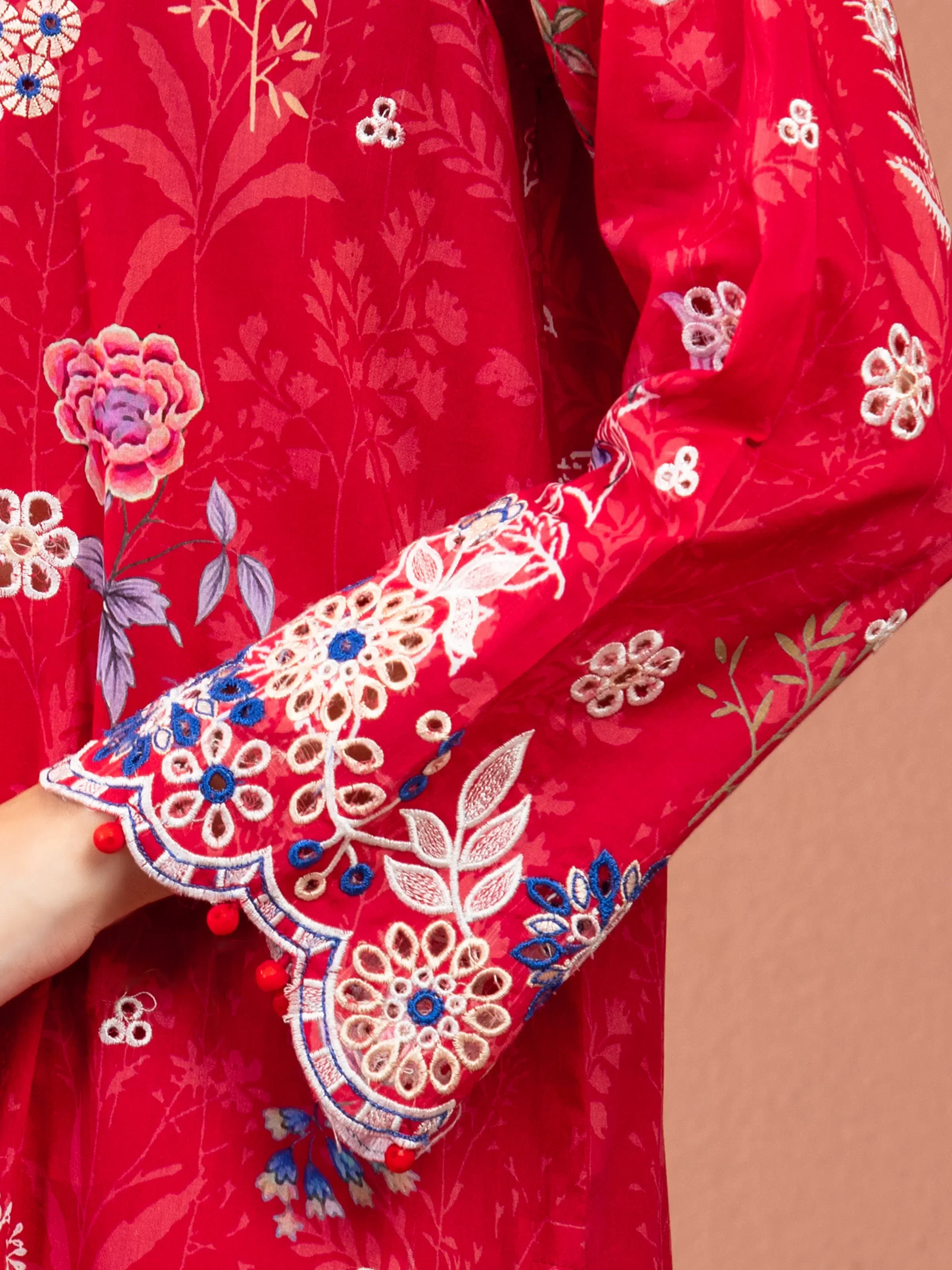 Unstitched Embroidered Lawn Suit - EWU5V1-31486-3P - Image 3