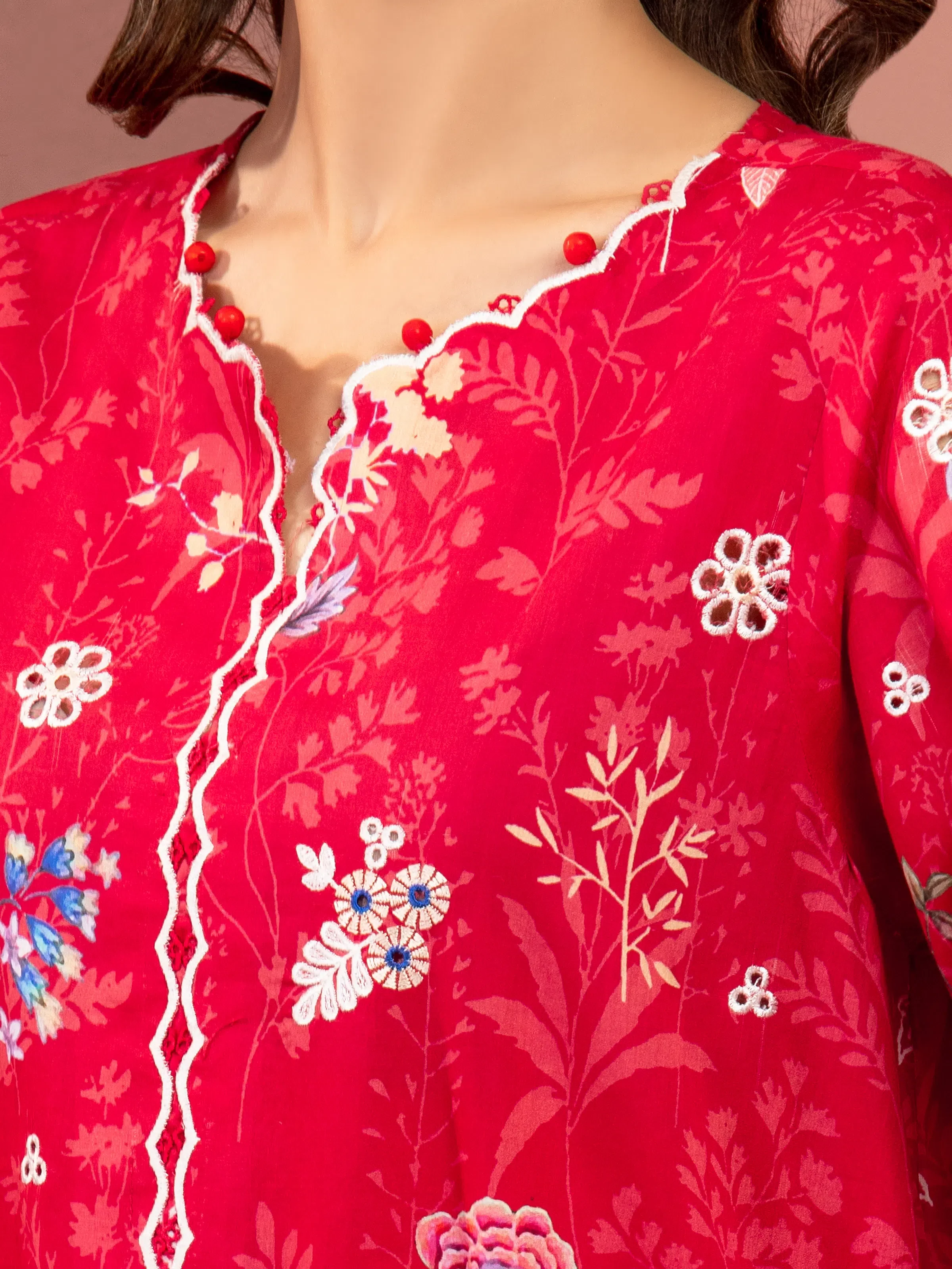 Unstitched Embroidered Lawn Suit - EWU5V1-31486-3P - Image 4
