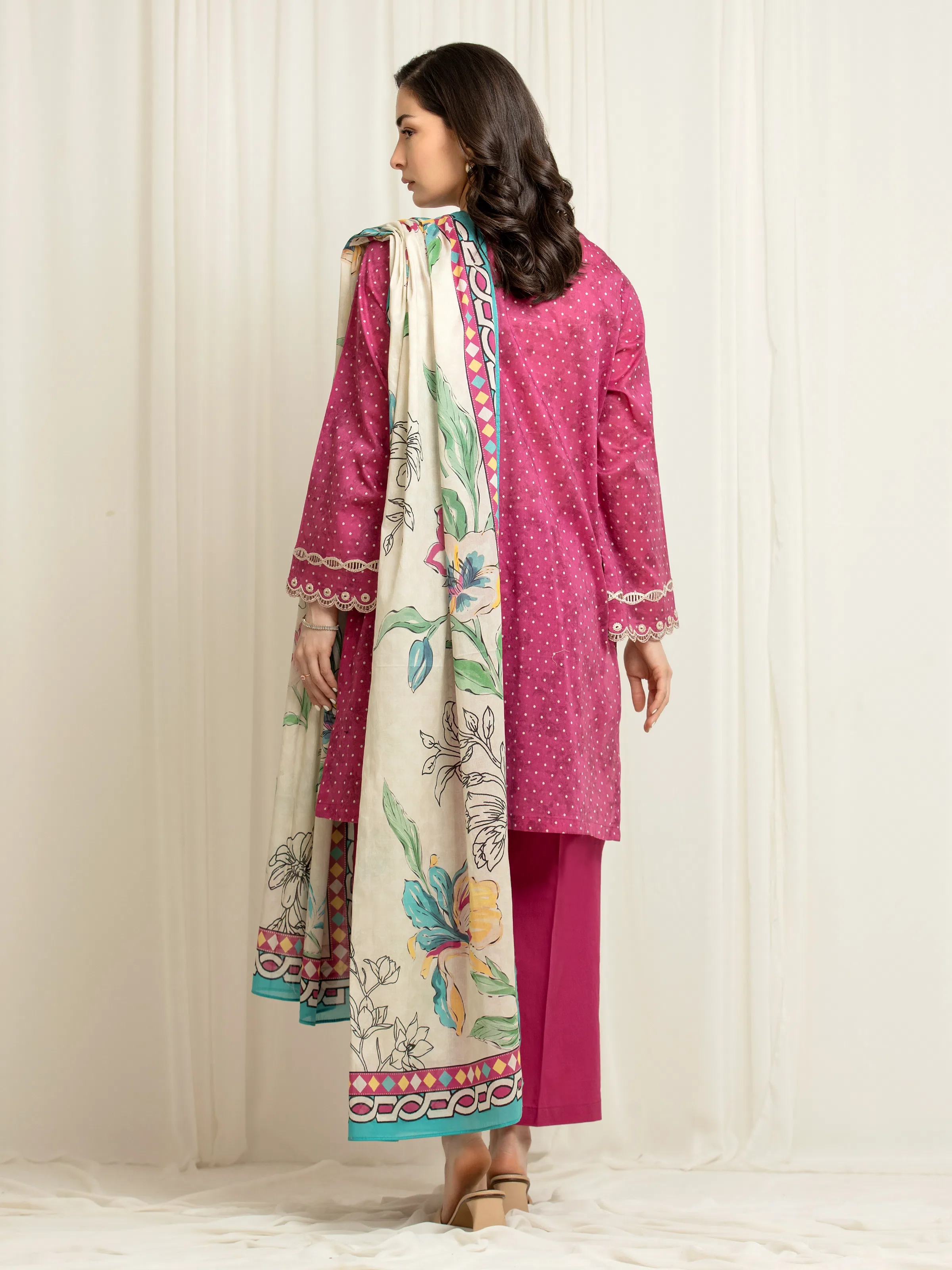 Unstitched Embroidered Lawn Suit - EWU6V1-33005-3P - Image 6