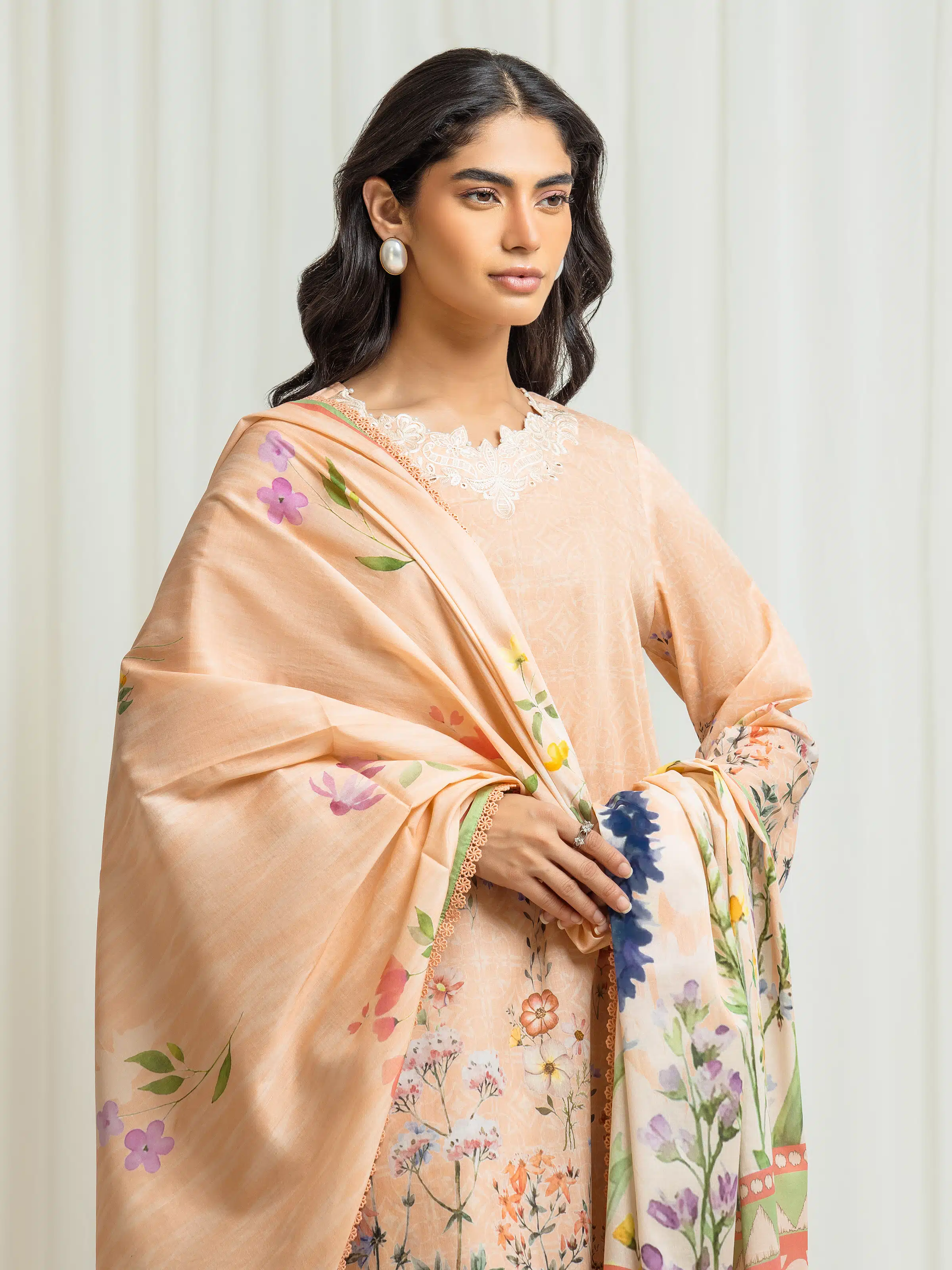Unstitched Embroidered Lawn Suit - EWU6V1-33010-3P - Image 2