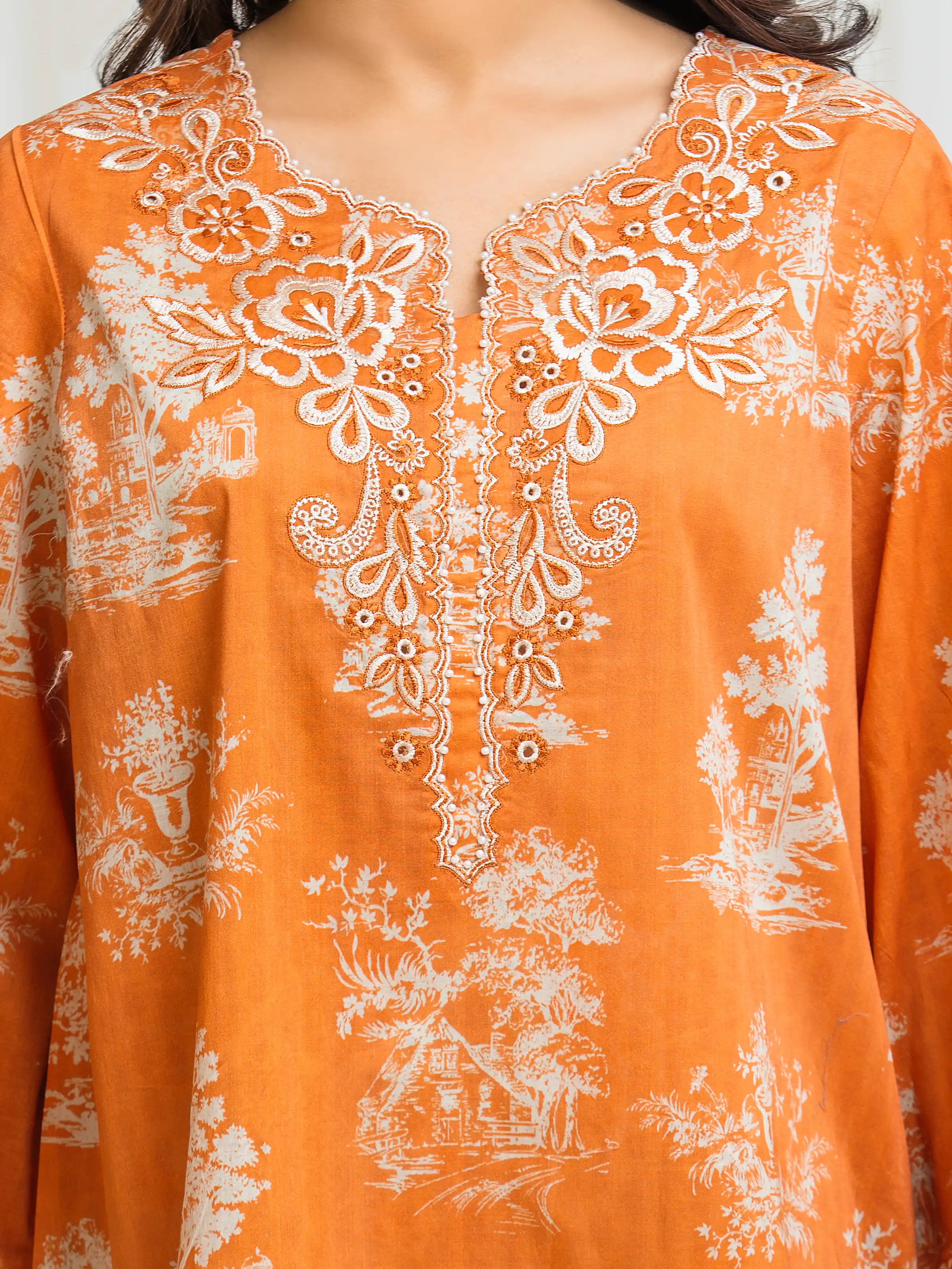 Unstitched Embroidered Lawn Suit - EWU6V1-33015-3P - Image 4