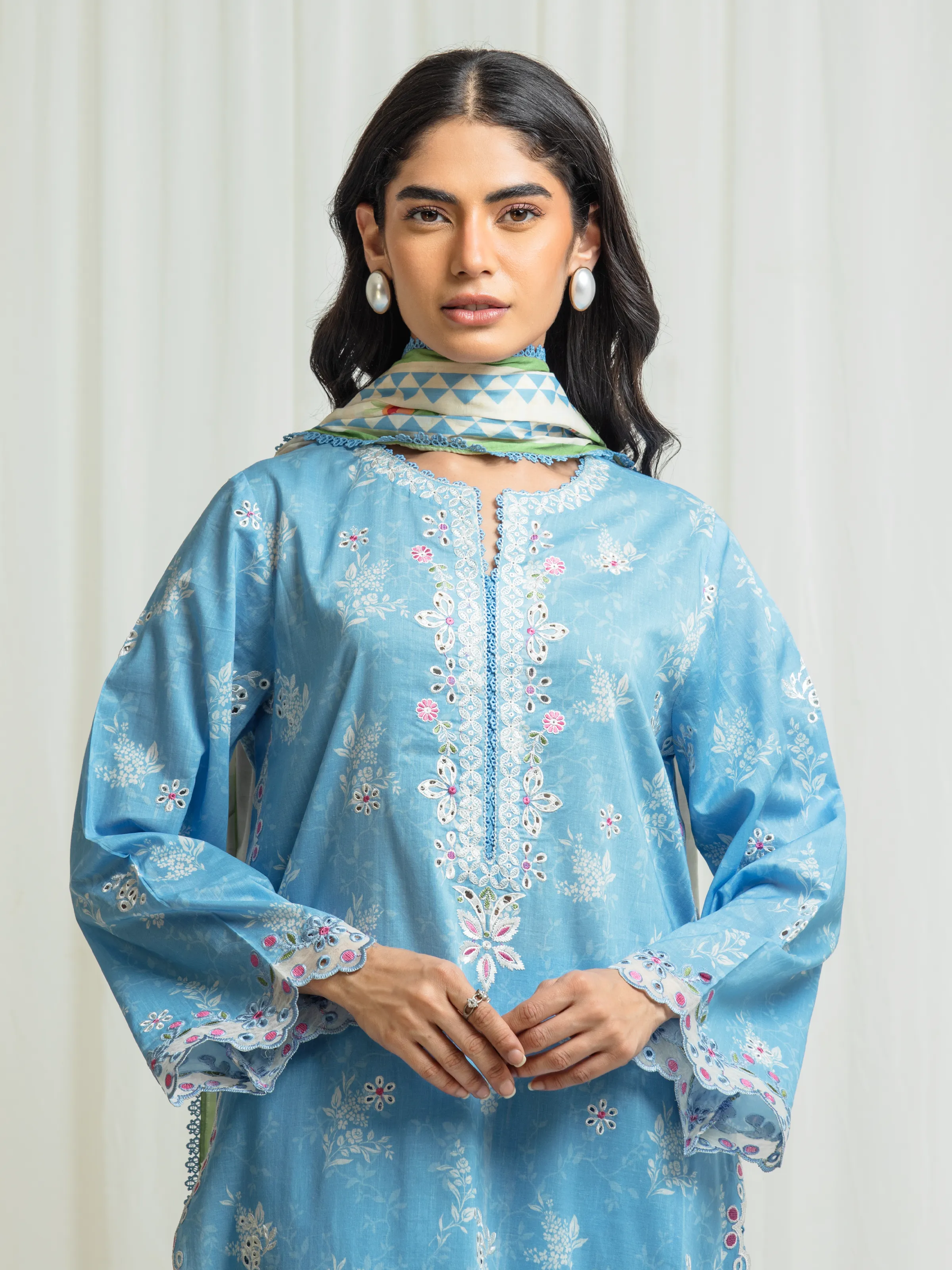 Unstitched Embroidered Lawn Suit - EWU6V1-33016-3P - Image 2