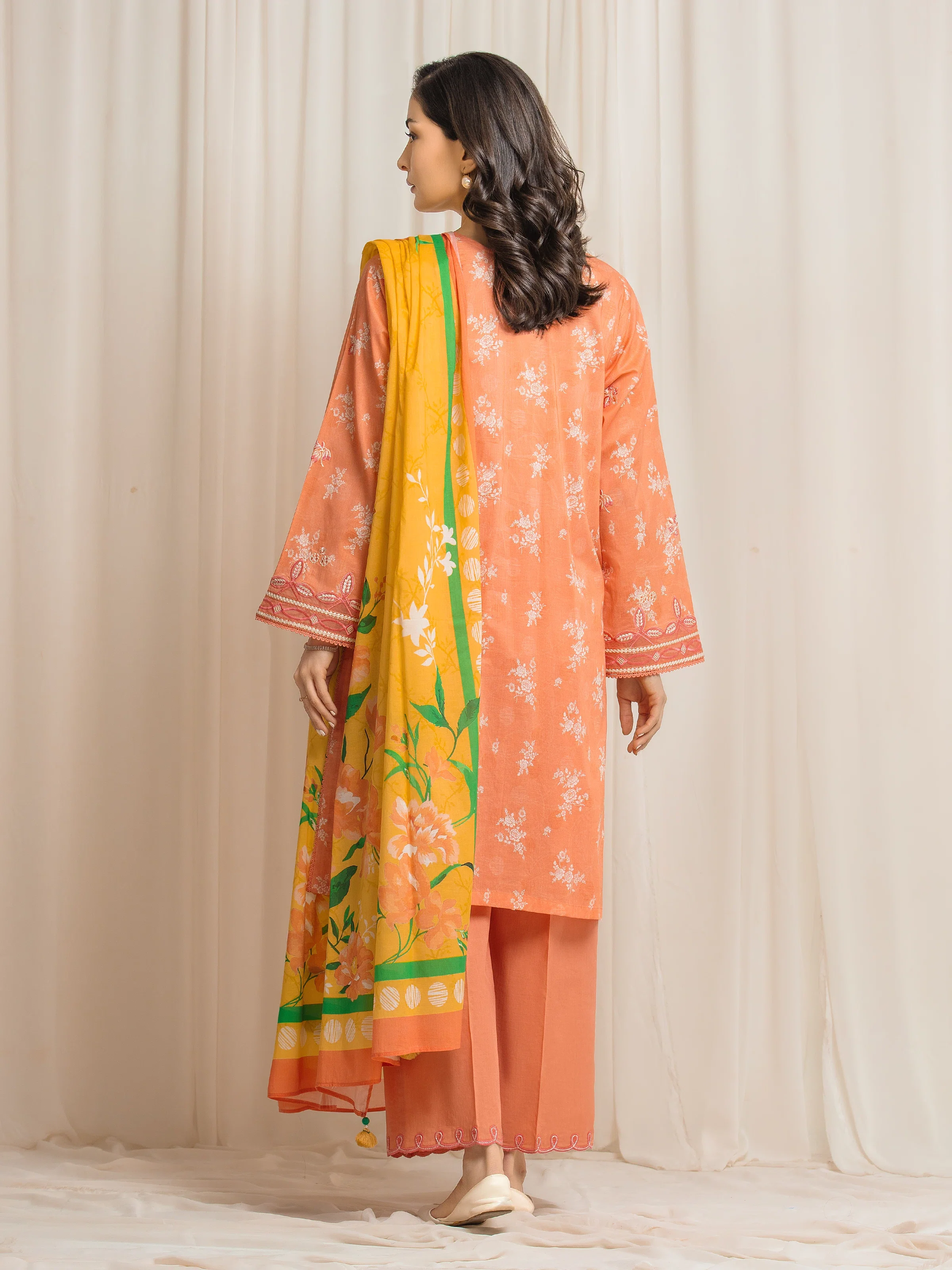 Unstitched Embroidered Lawn Suit - EWU6V1-33017-3P - Image 5