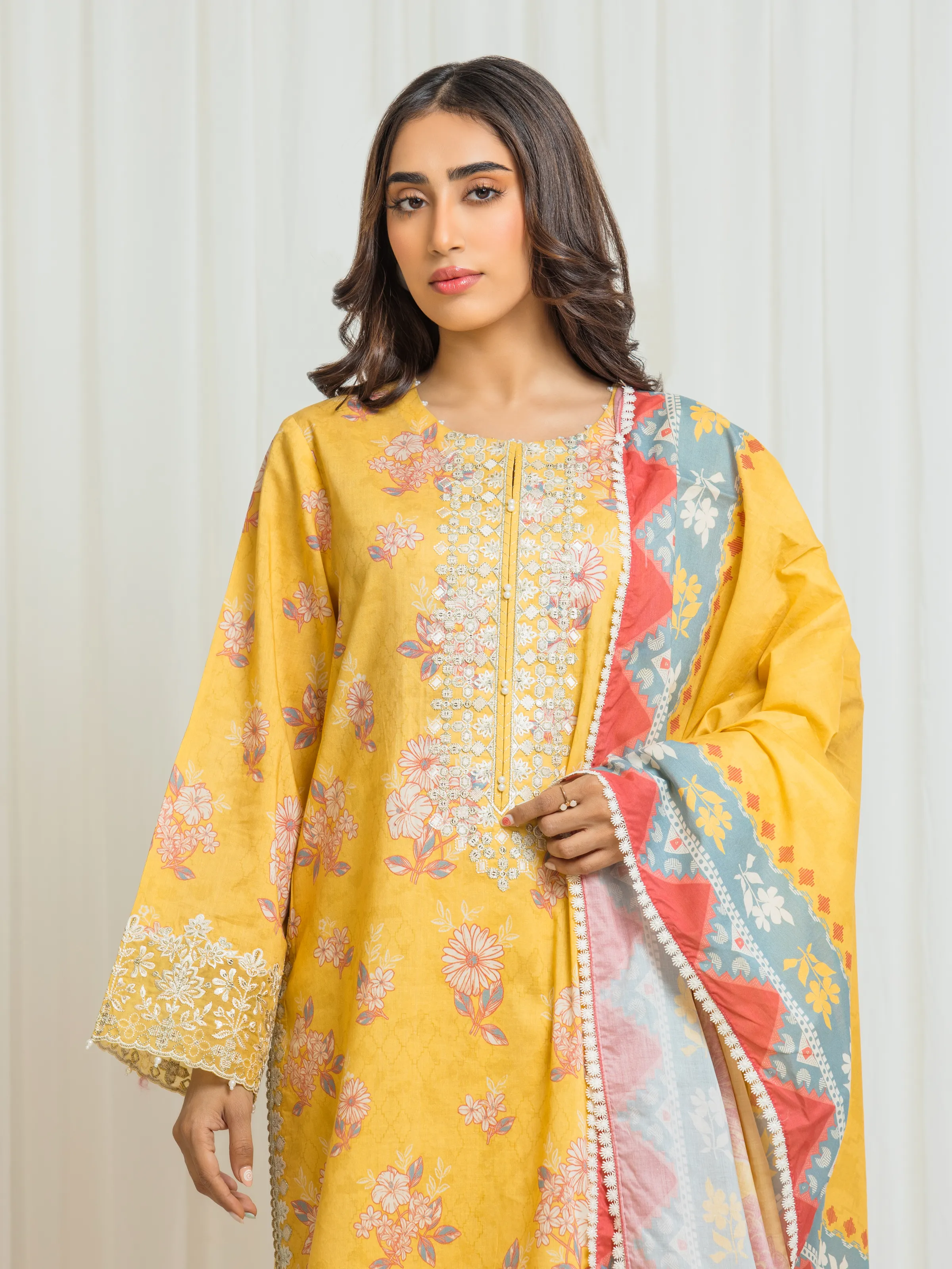 Unstitched Embroidered Lawn Suit - EWU6V1-33019-3P - Image 2