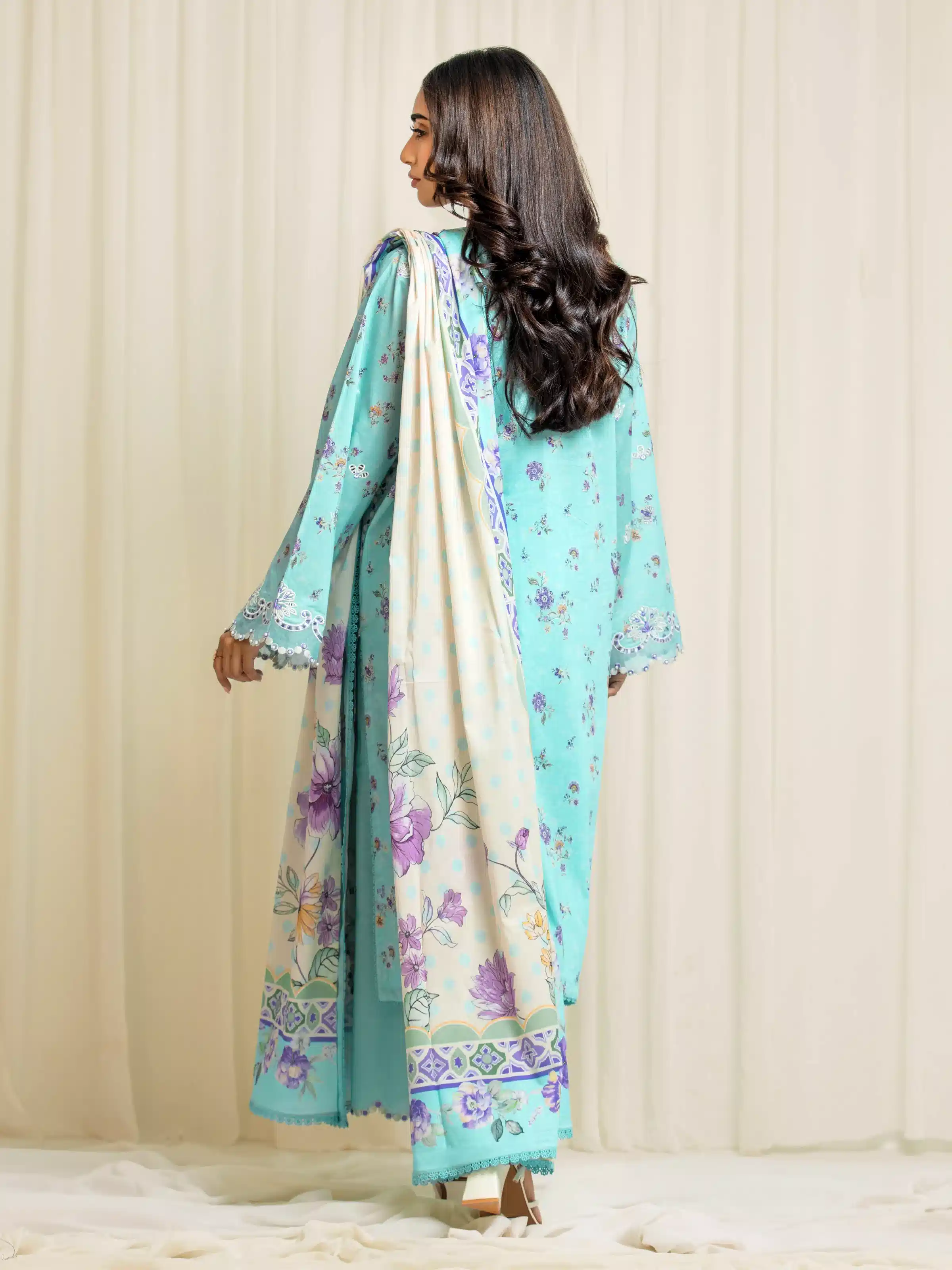 Unstitched Embroidered Lawn Suit - EWU6V1-33023-3P - Image 6