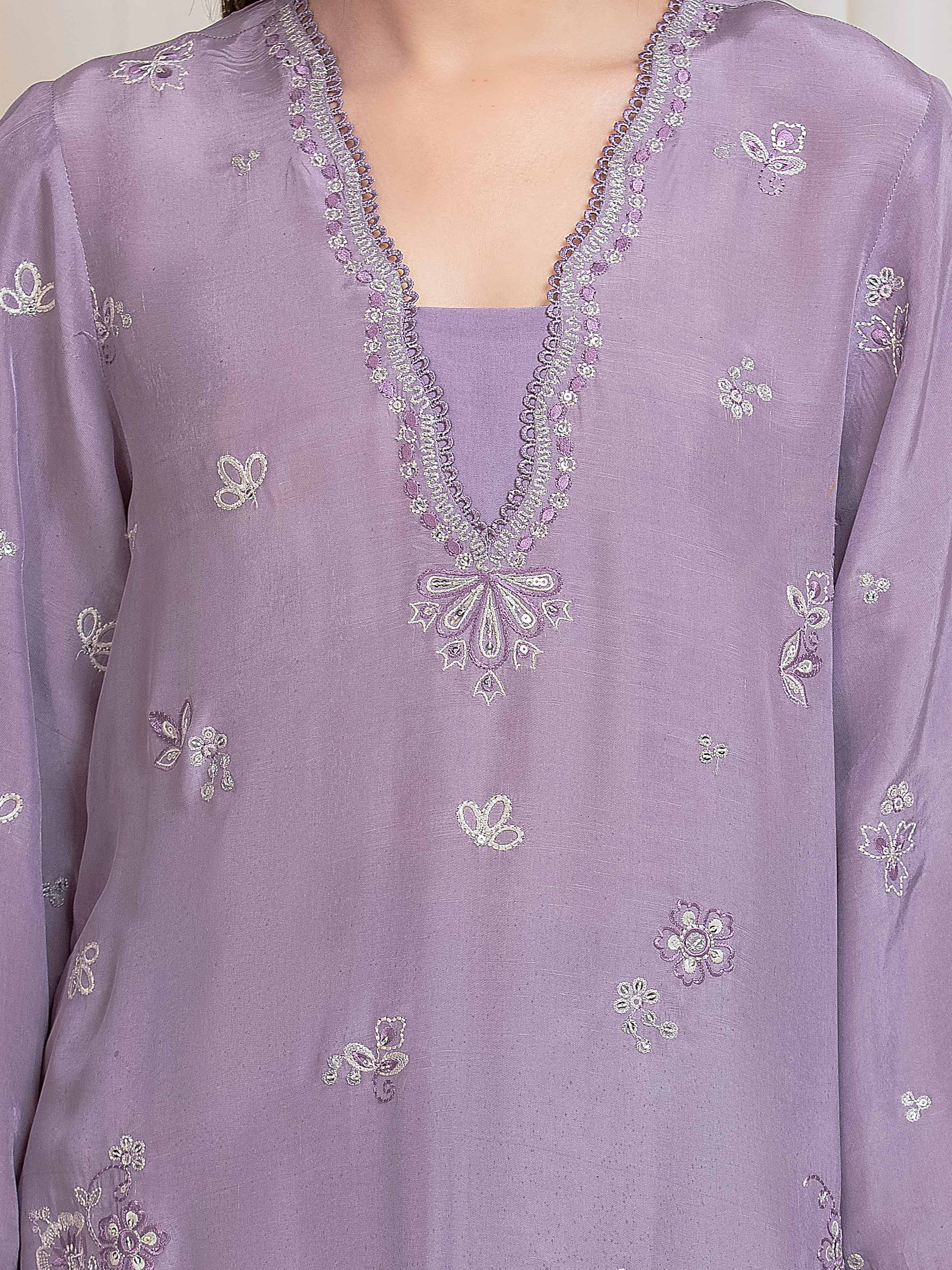Unstitched Embroidered Silk Suit - EWU6V24-32100-3P - Image 3