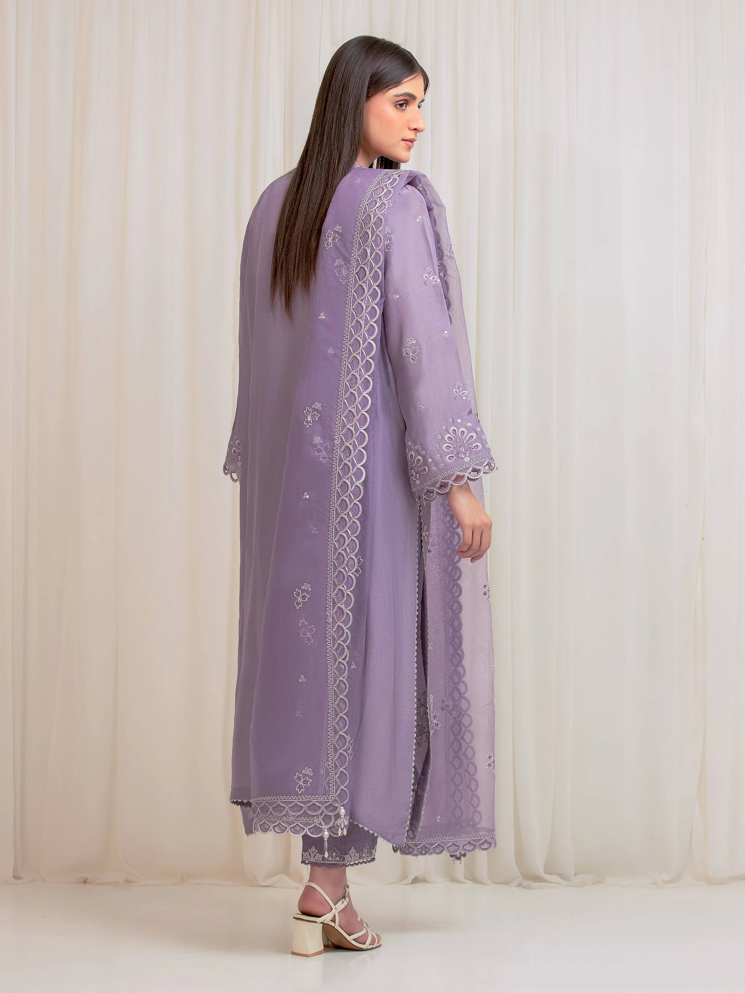 Unstitched Embroidered Silk Suit - EWU6V24-32100-3P - Image 6