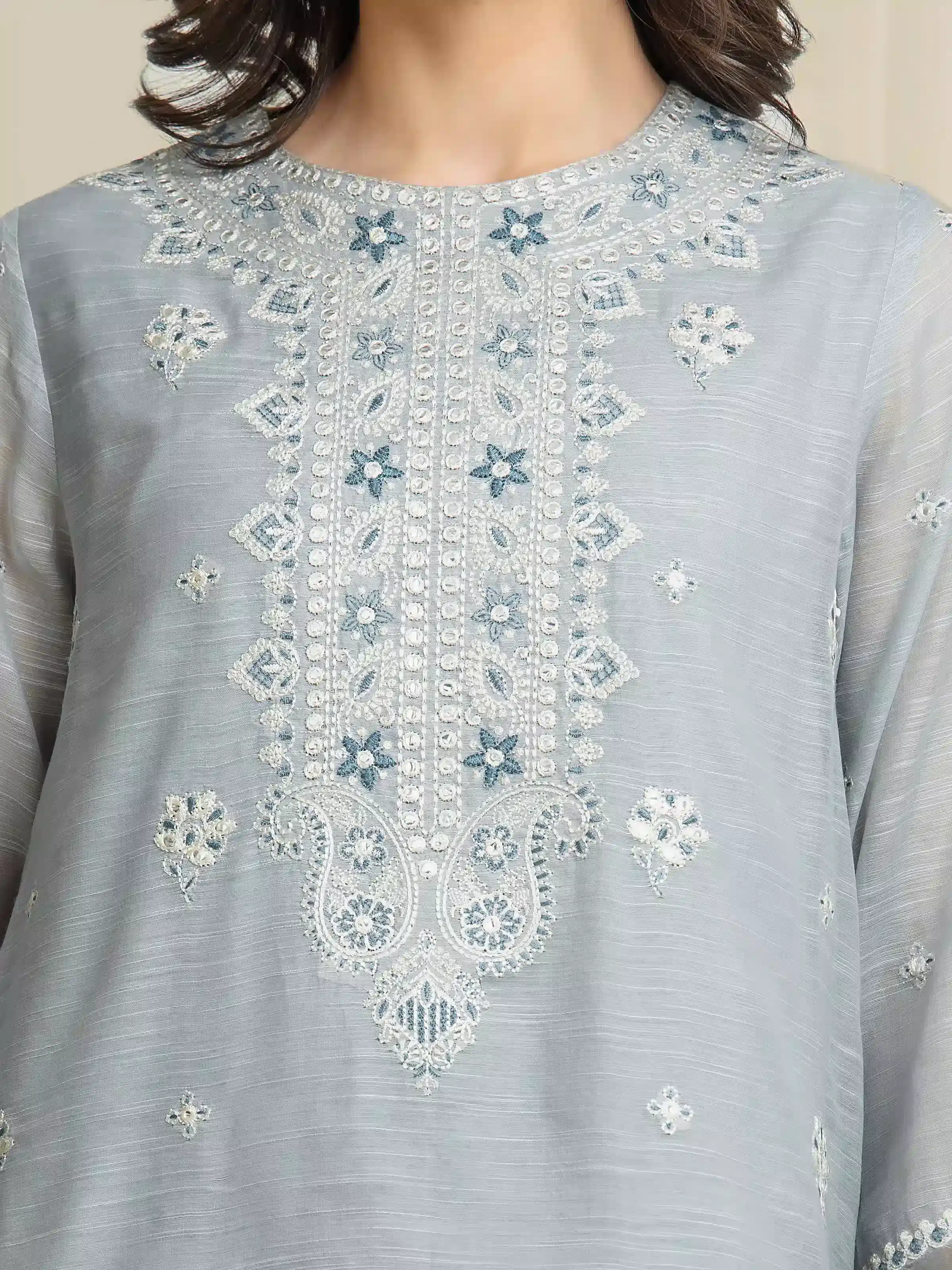 Unstitched Embroidered Munar Suit - EWU6V21-32061-3P - Image 3