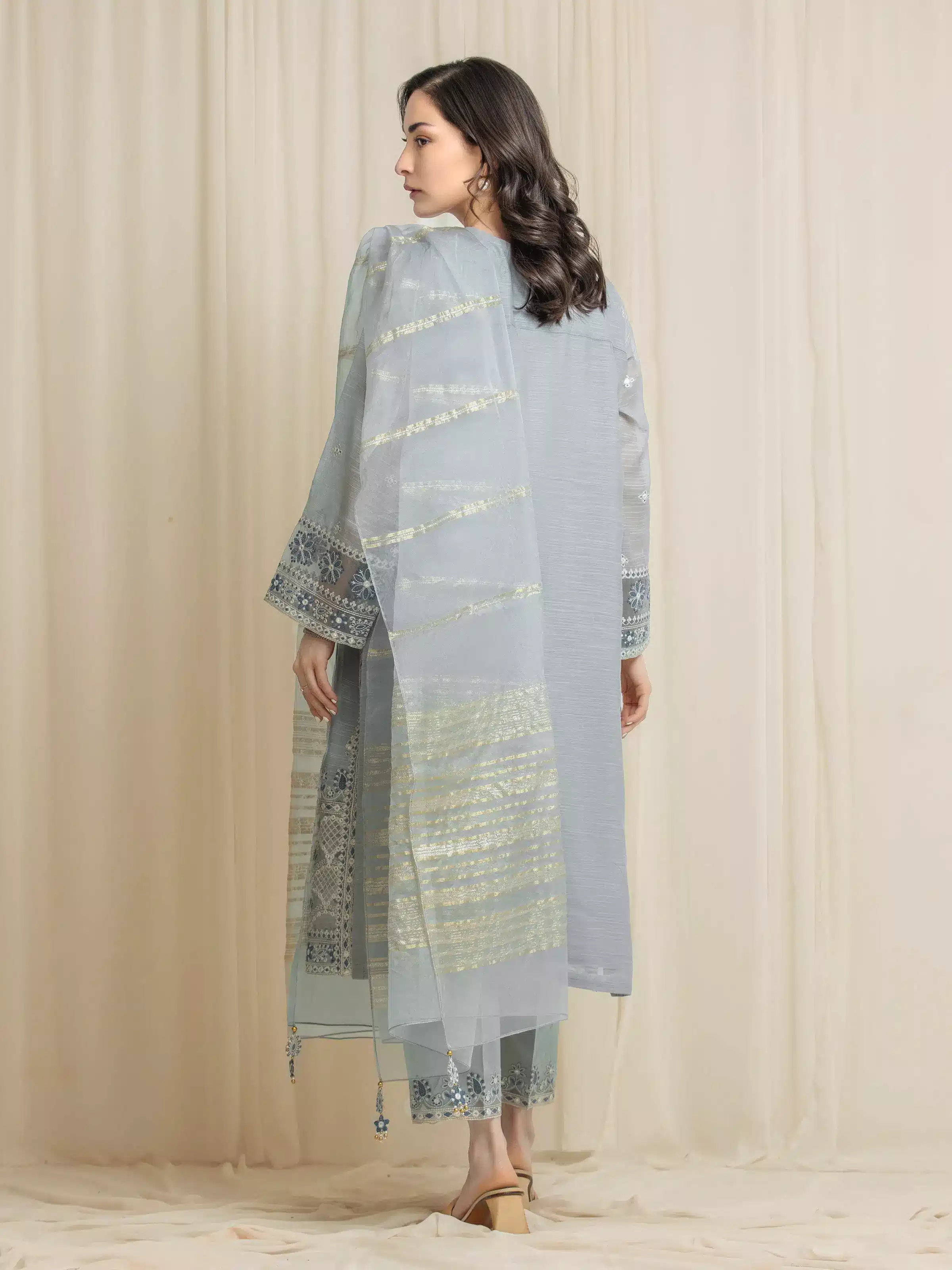 Unstitched Embroidered Munar Suit - EWU6V21-32061-3P - Image 6