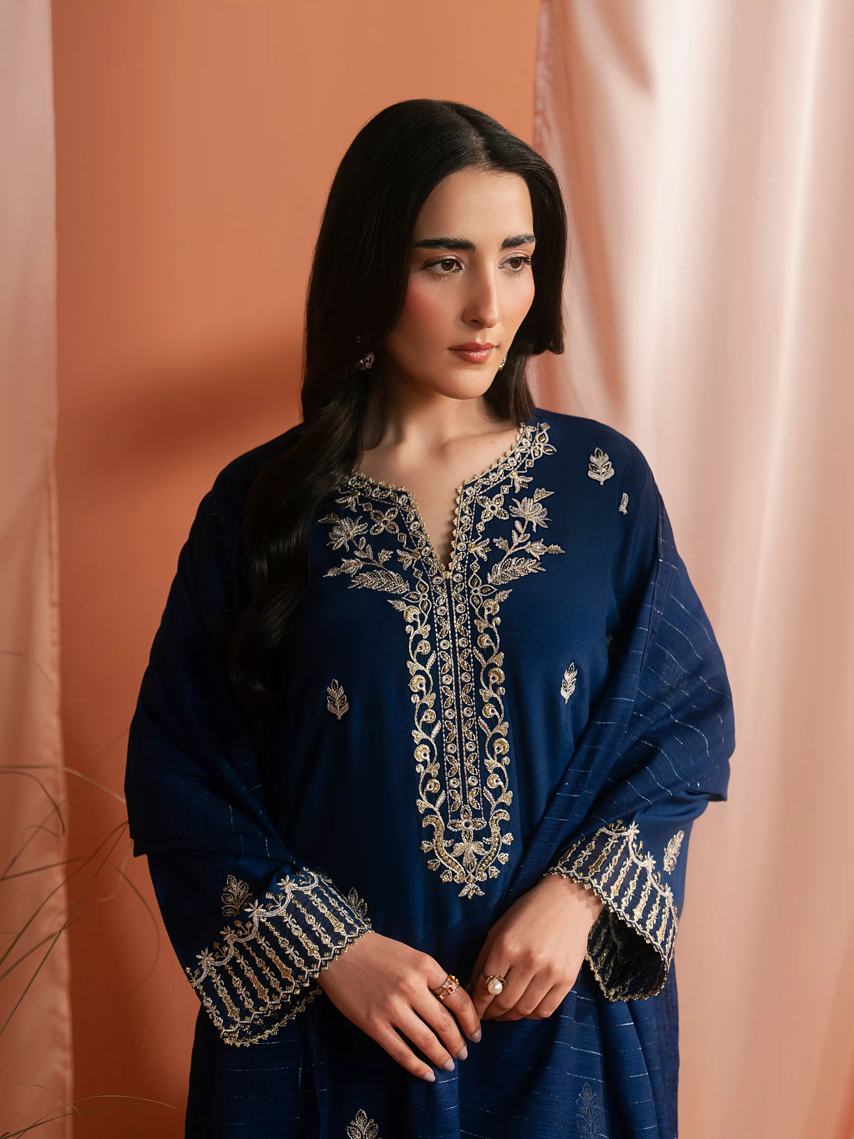 Unstitched Embroidered Silk Suit - EWU6V16-32096-3P - Image 2
