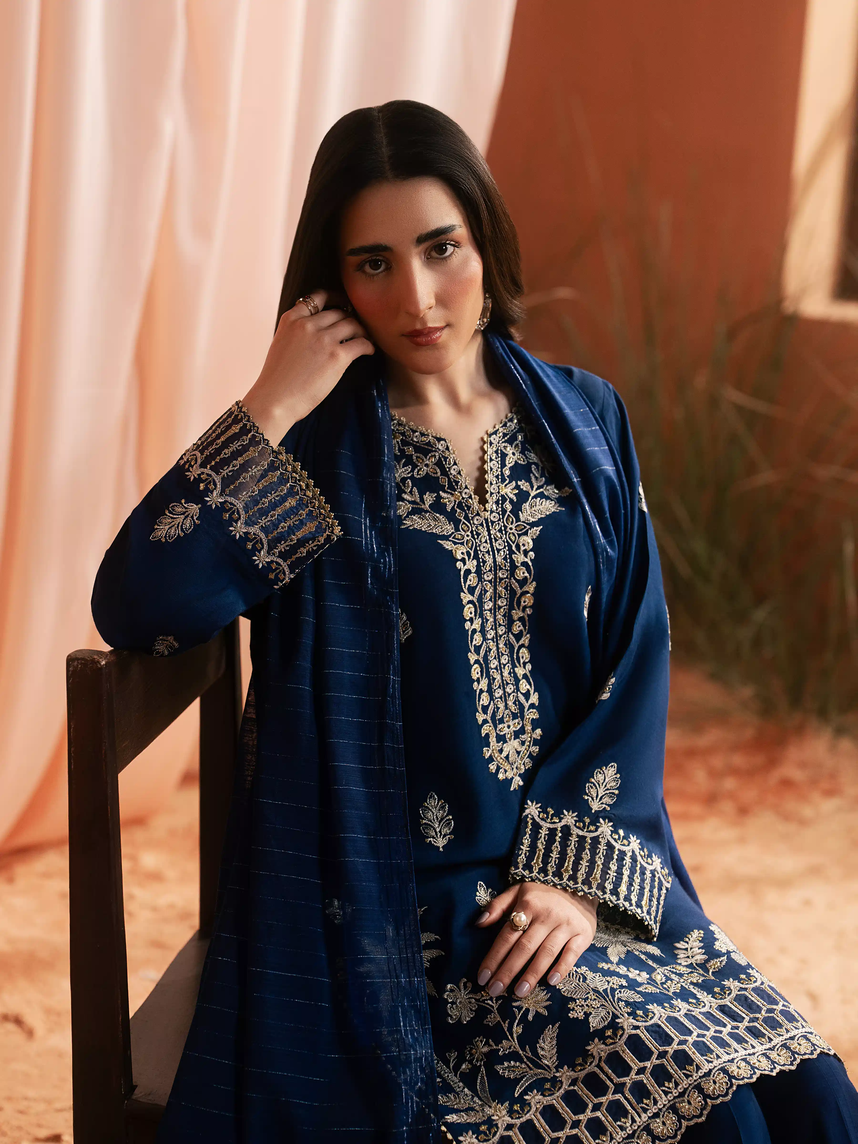 Unstitched Embroidered Silk Suit - EWU6V16-32096-3P - Image 3
