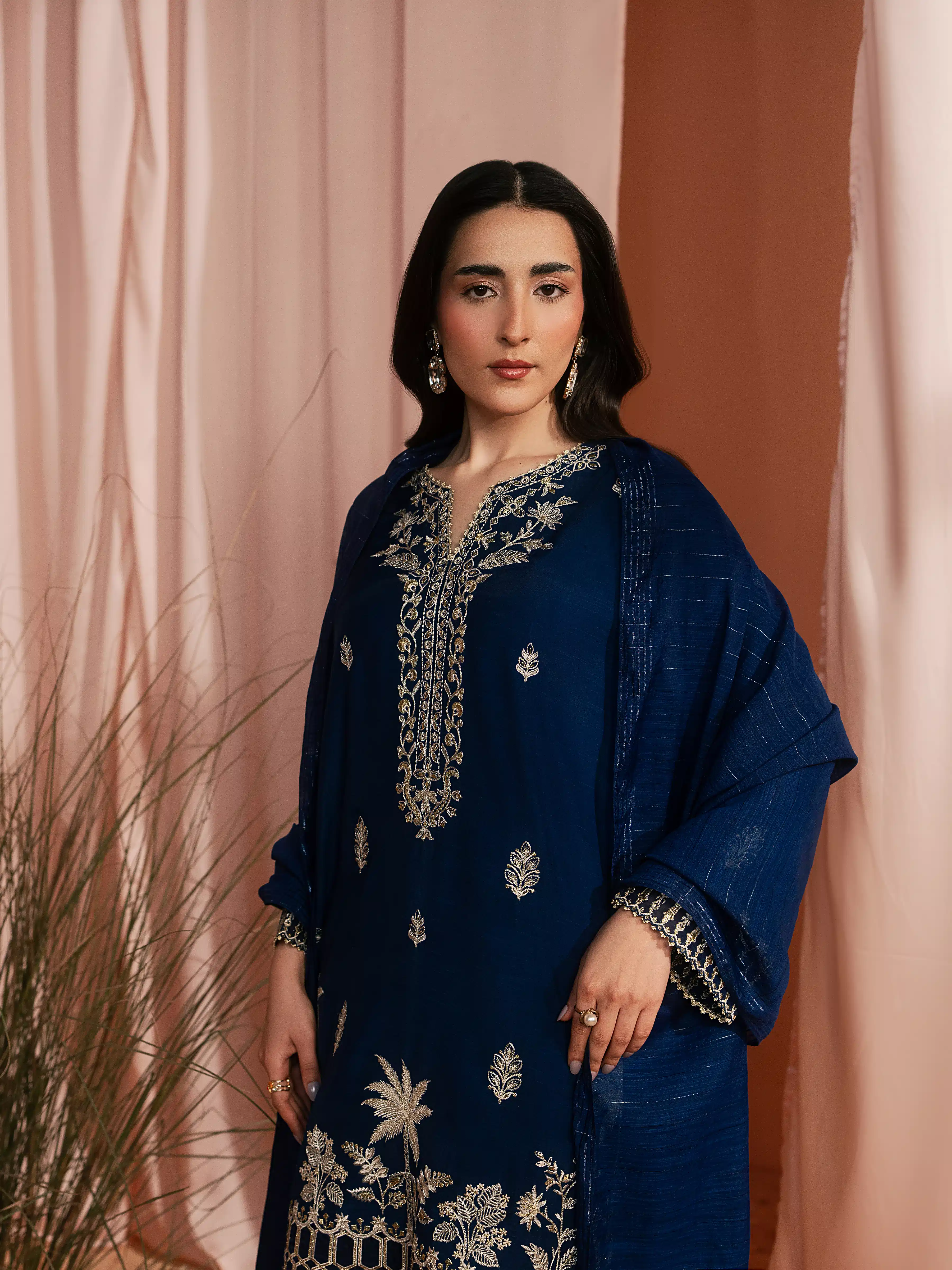 Unstitched Embroidered Silk Suit - EWU6V16-32096-3P - Image 5