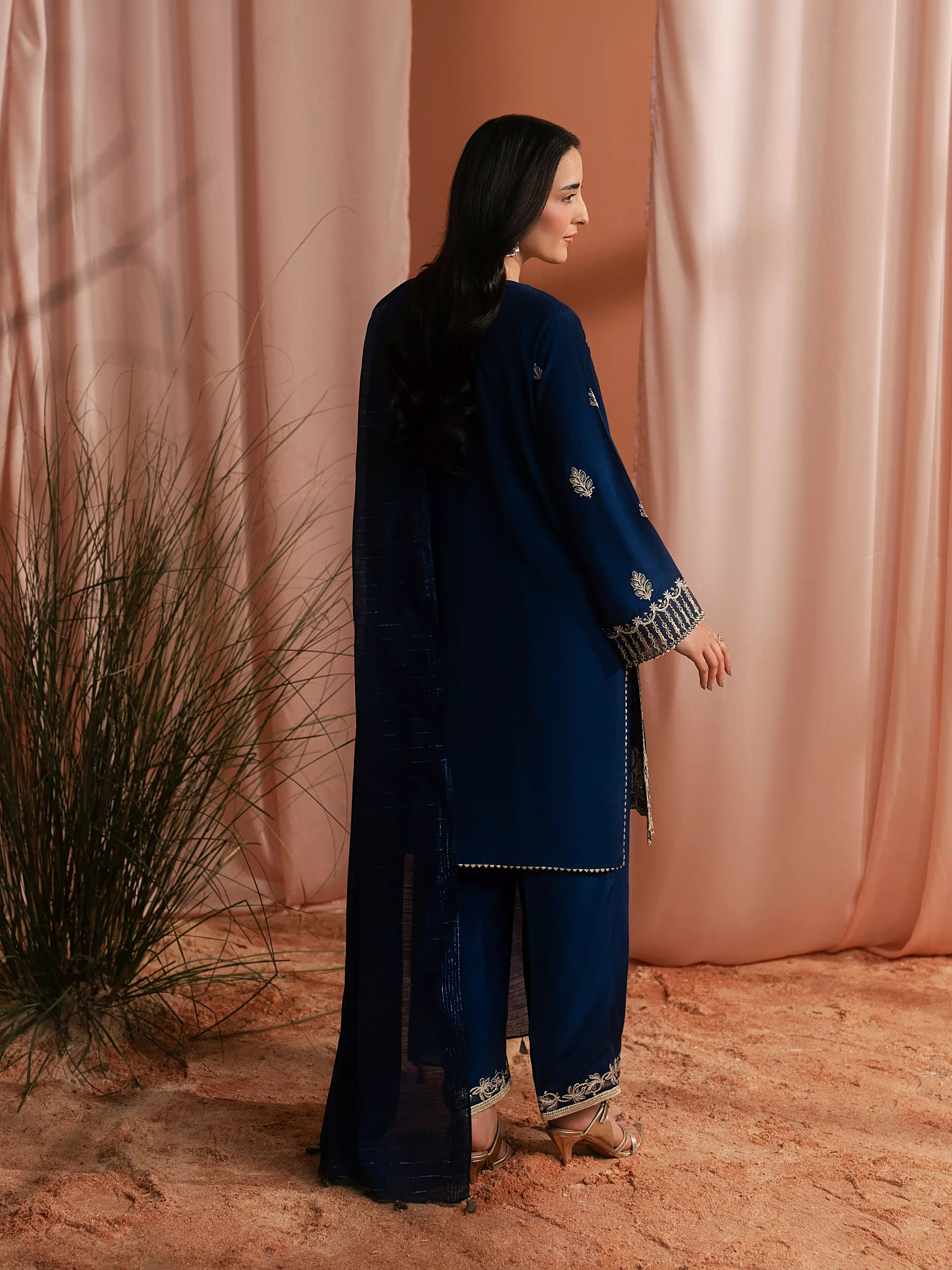 Unstitched Embroidered Silk Suit - EWU6V16-32096-3P - Image 6