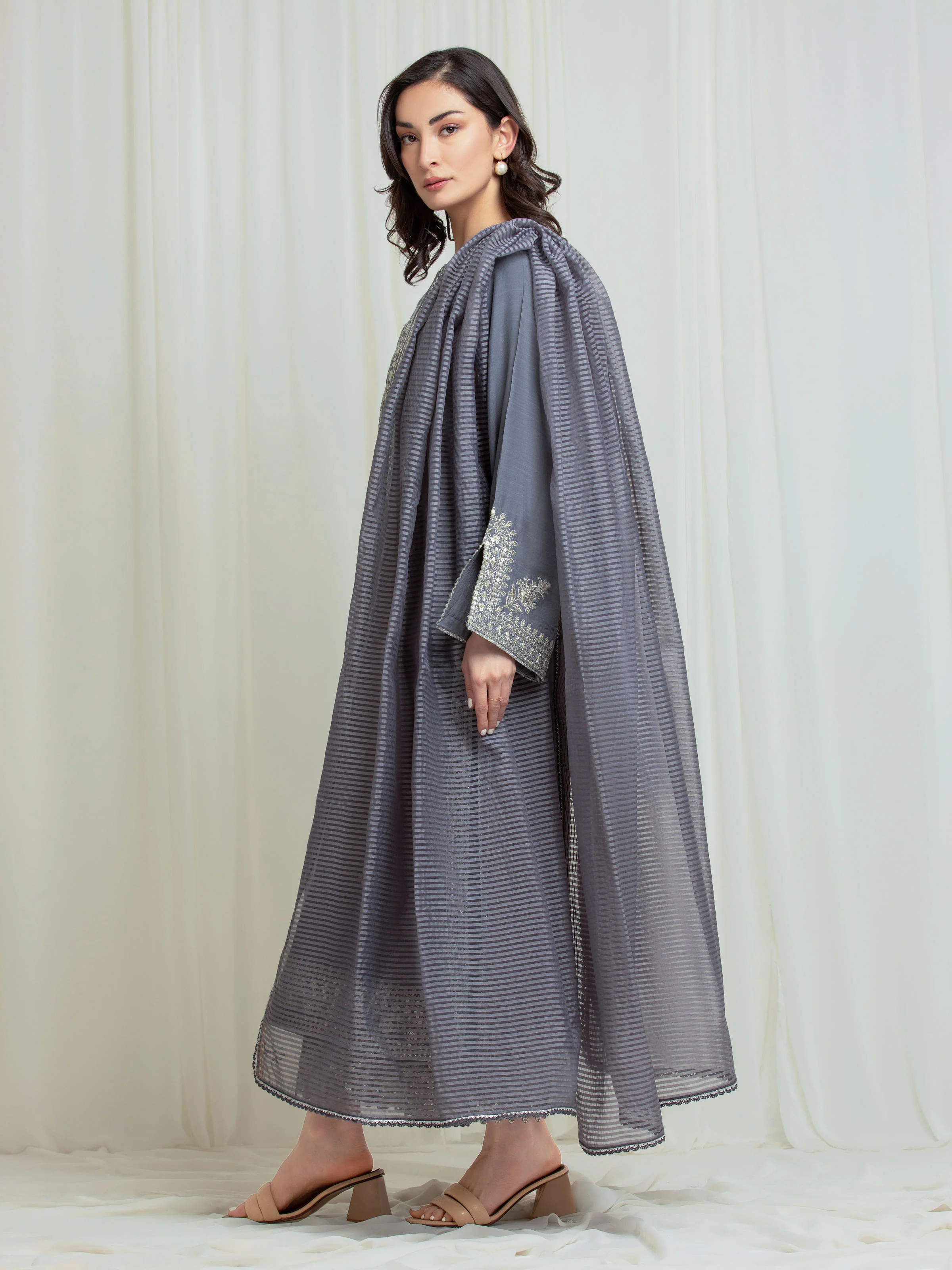 Unstitched Embroidered Silk Suit - EWU6V16-32097-3P - Image 4