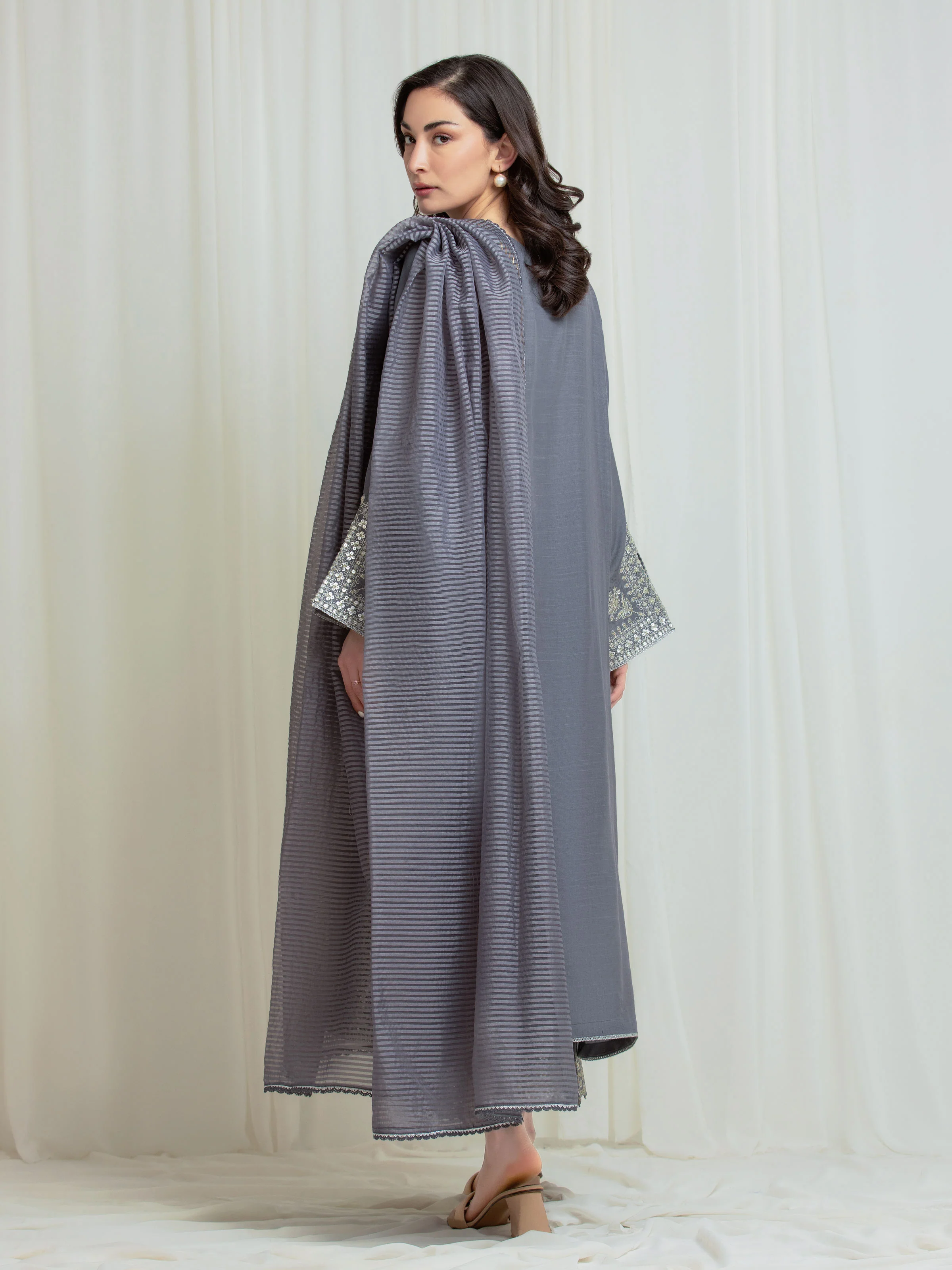 Unstitched Embroidered Silk Suit - EWU6V16-32097-3P - Image 5