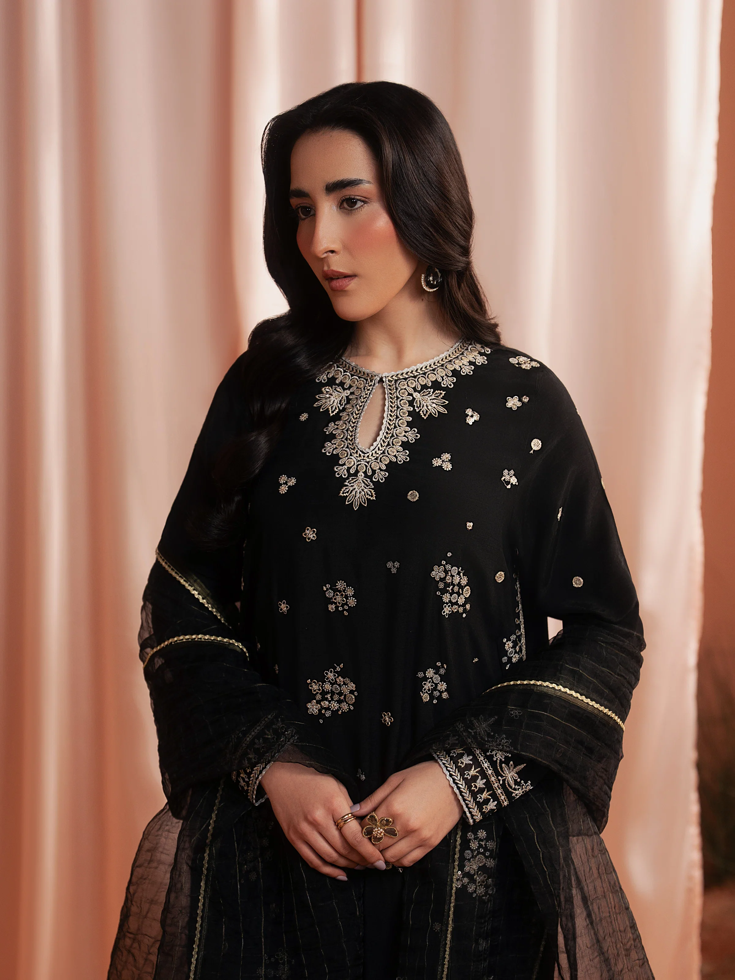 Unstitched Embroidered Silk Suit - EWU6V16-32099-3P - Image 2