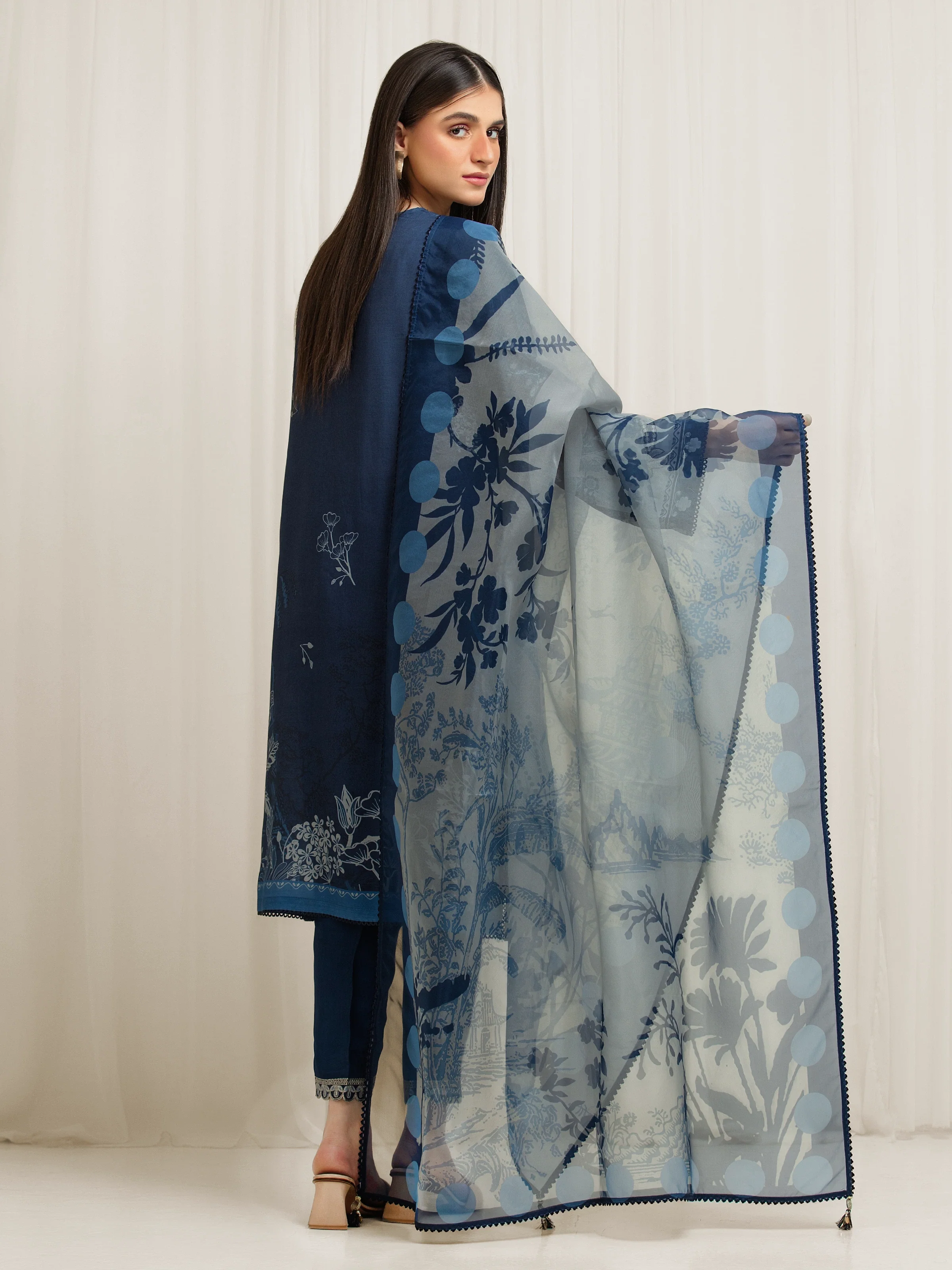 Unstitched Embroidered Raw Silk Suit - EWU6V16-33532-3P - Image 6