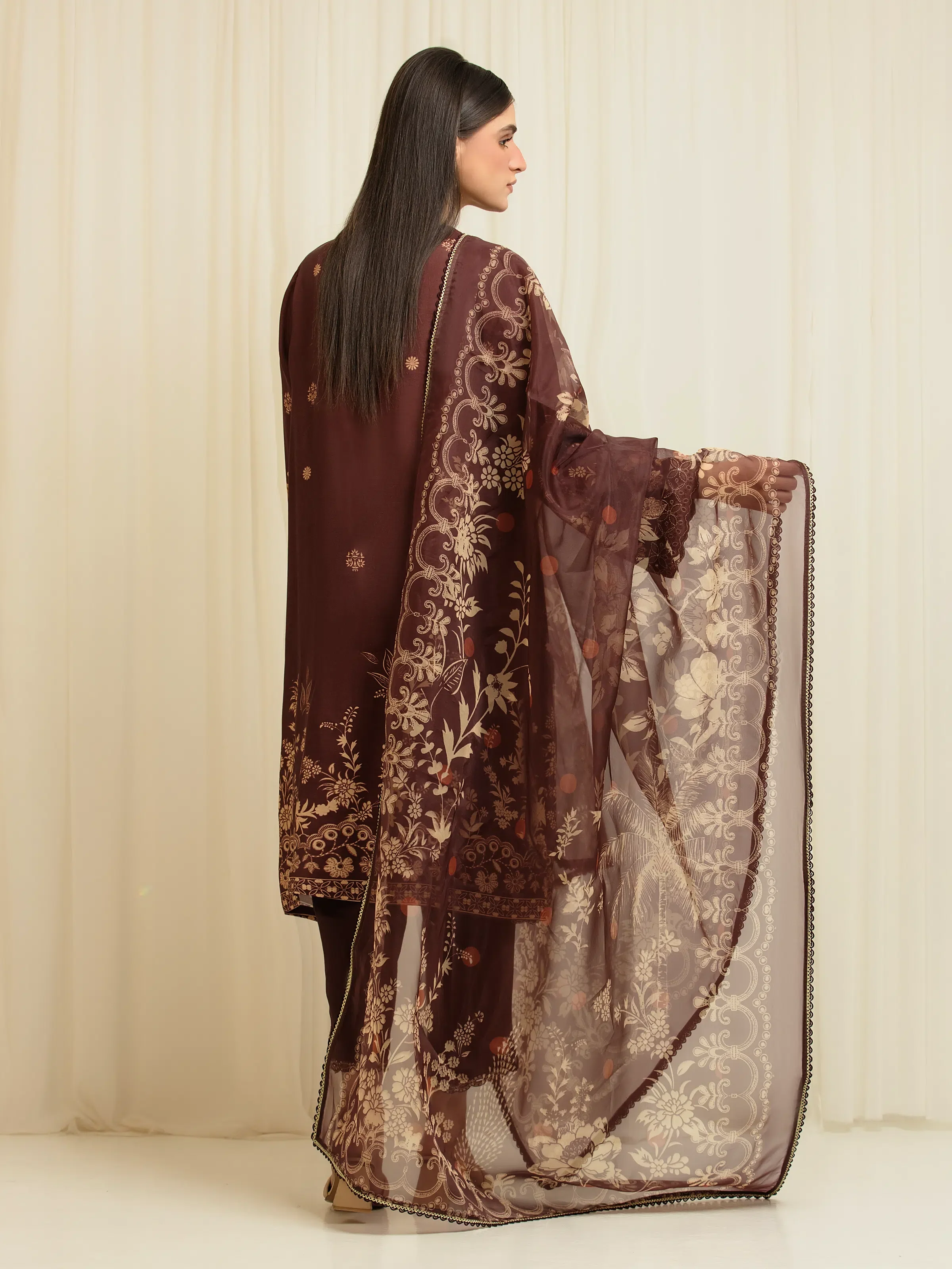 Unstitched Embroidered Silk Suit - EWU6V16-33538-3P - Image 6