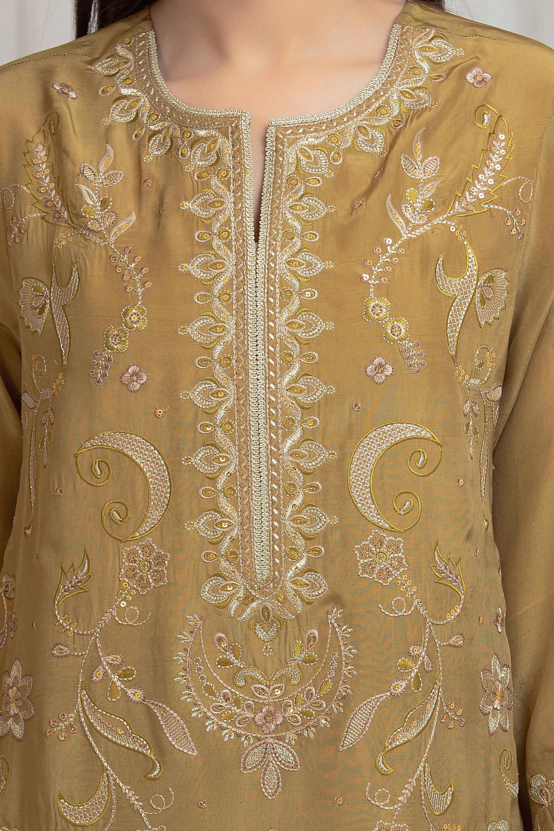 Unstitched Embroidered Silk Suit - EWU6V24-32101-3P - Image 4