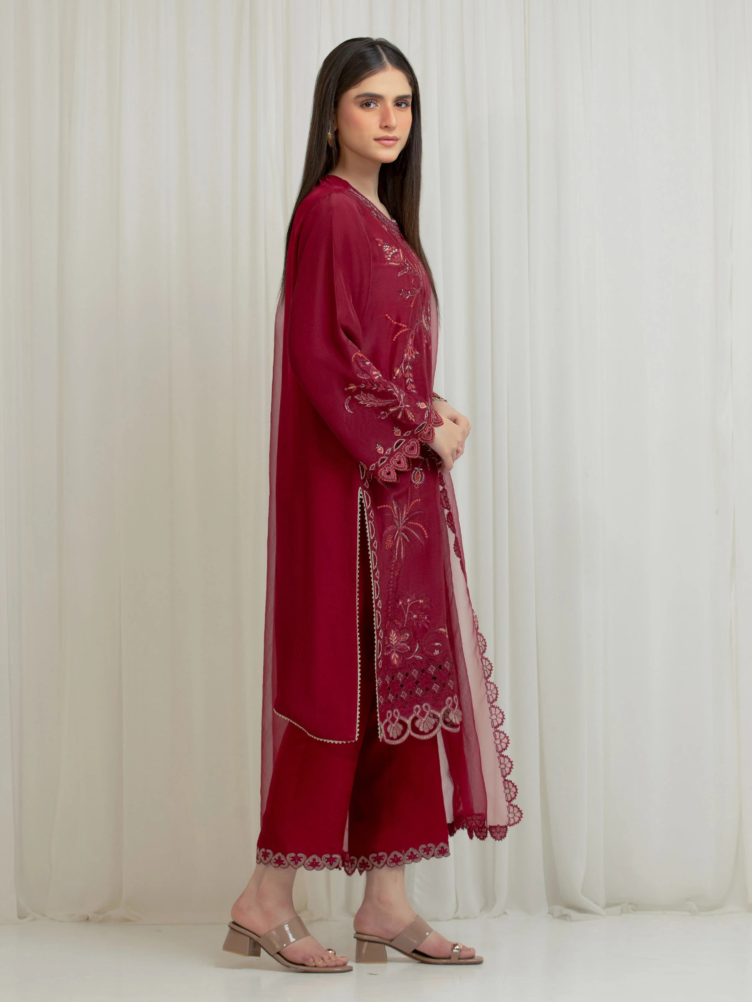 Unstitched Embroidered Silk Suit - EWU6V24-32102-3P - Image 5